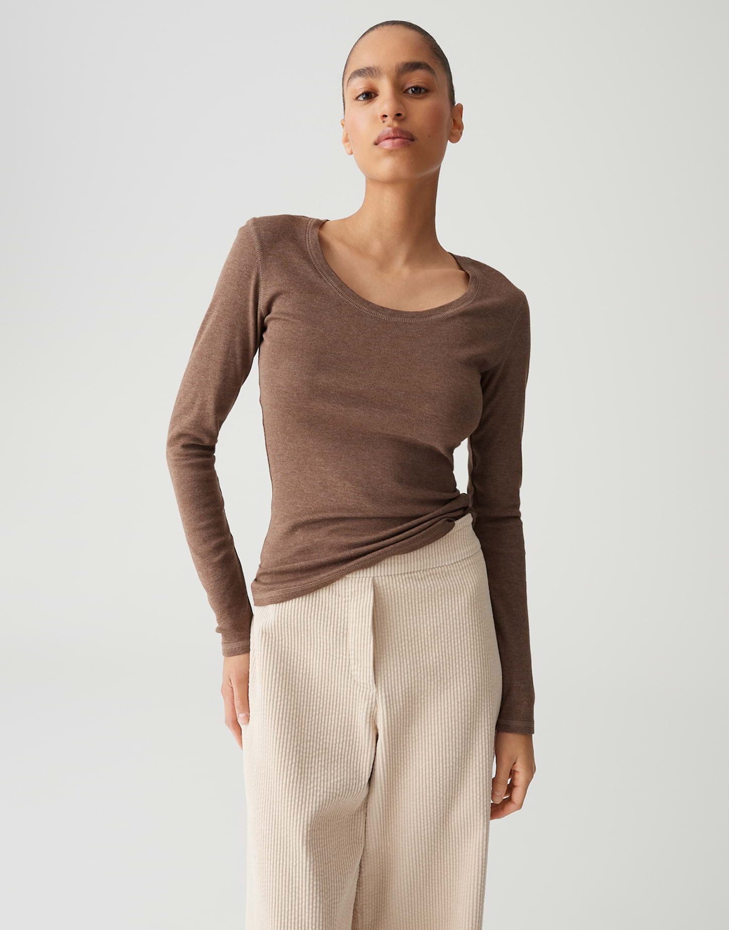 OPUS Langarmshirt SORANA aus BCI Cotton Mix figurbetont geschnitten, weiche günstig online kaufen