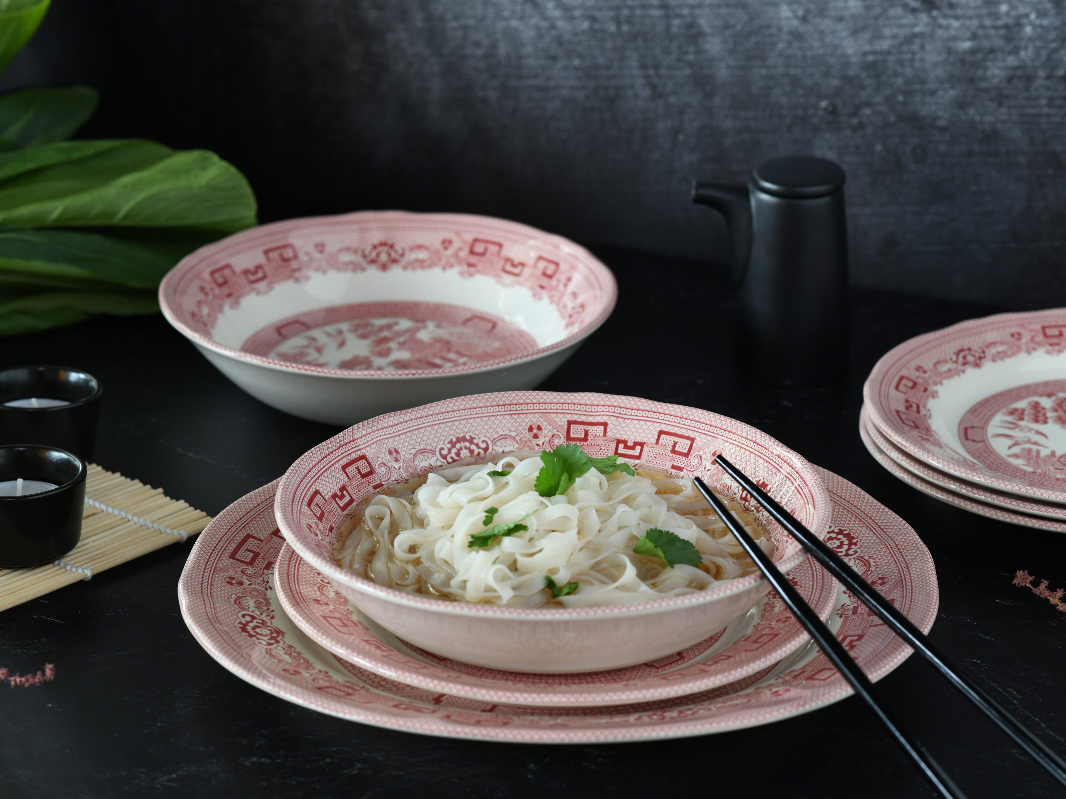 CreaTable Teller-Set China Town, Teller Set 18-tlg (18-tlg), 6 Personen, Steingut, Fernöstliche Kultur