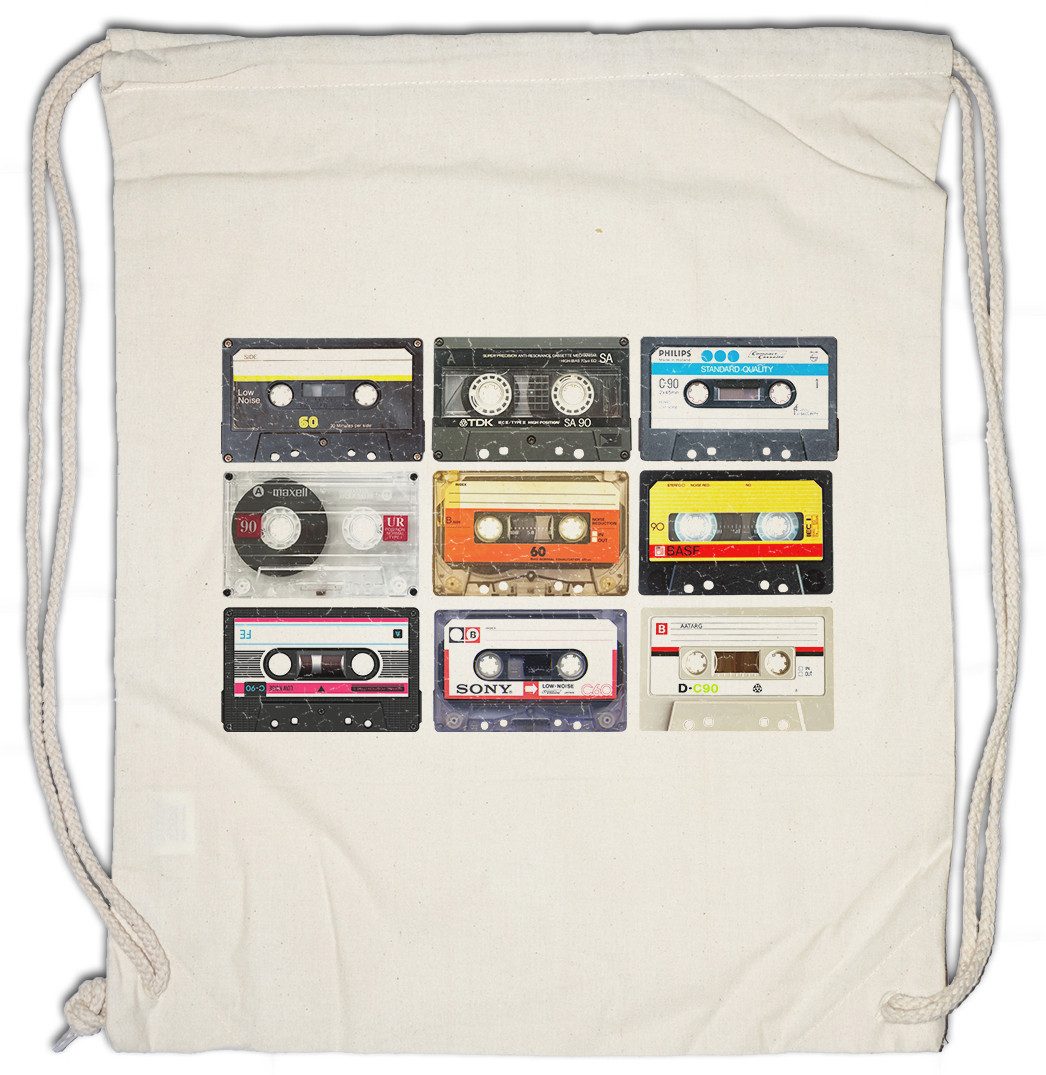 Turnbeutel Retro Cassettes Turnbeutel 80s Retro Kassette Music Disco Tape 70s