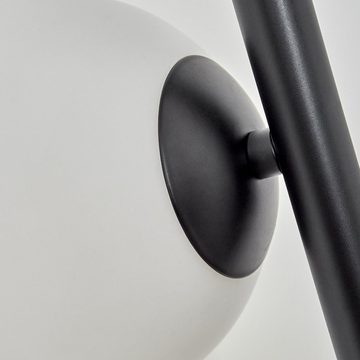 hofstein Stehlampe moderne Stehlampe aus Metall/Glas in Schwarz/Milchglas, ohne Leuchtmittel, Standleuchte, Glasschrime Ø12cm, Fußschalter, 3x G9, ohne Leuchtmittel