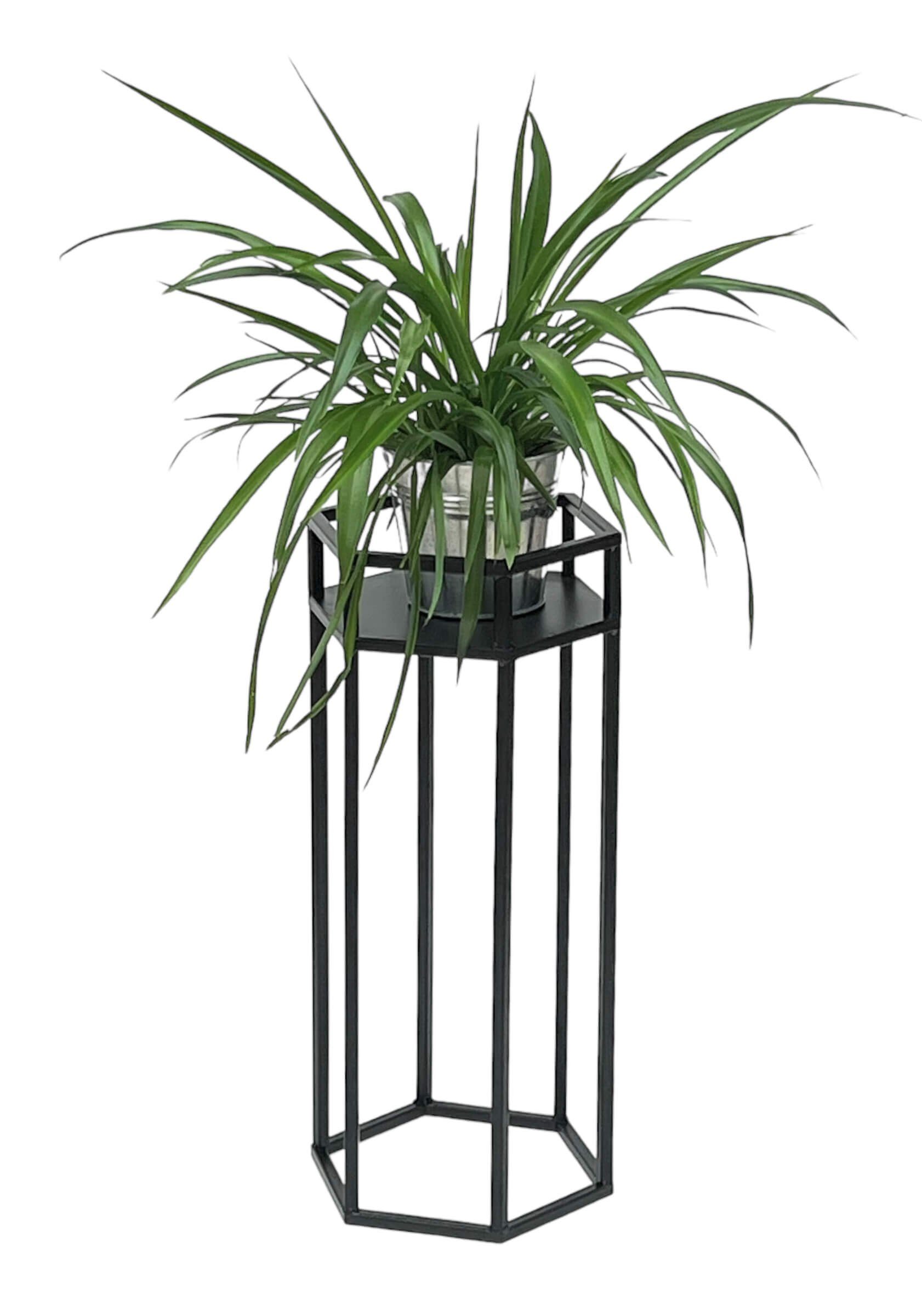 DanDiBo Blumenhocker Metall Schwarz 6eck 50 - 70 cm Blumenhocker 96453