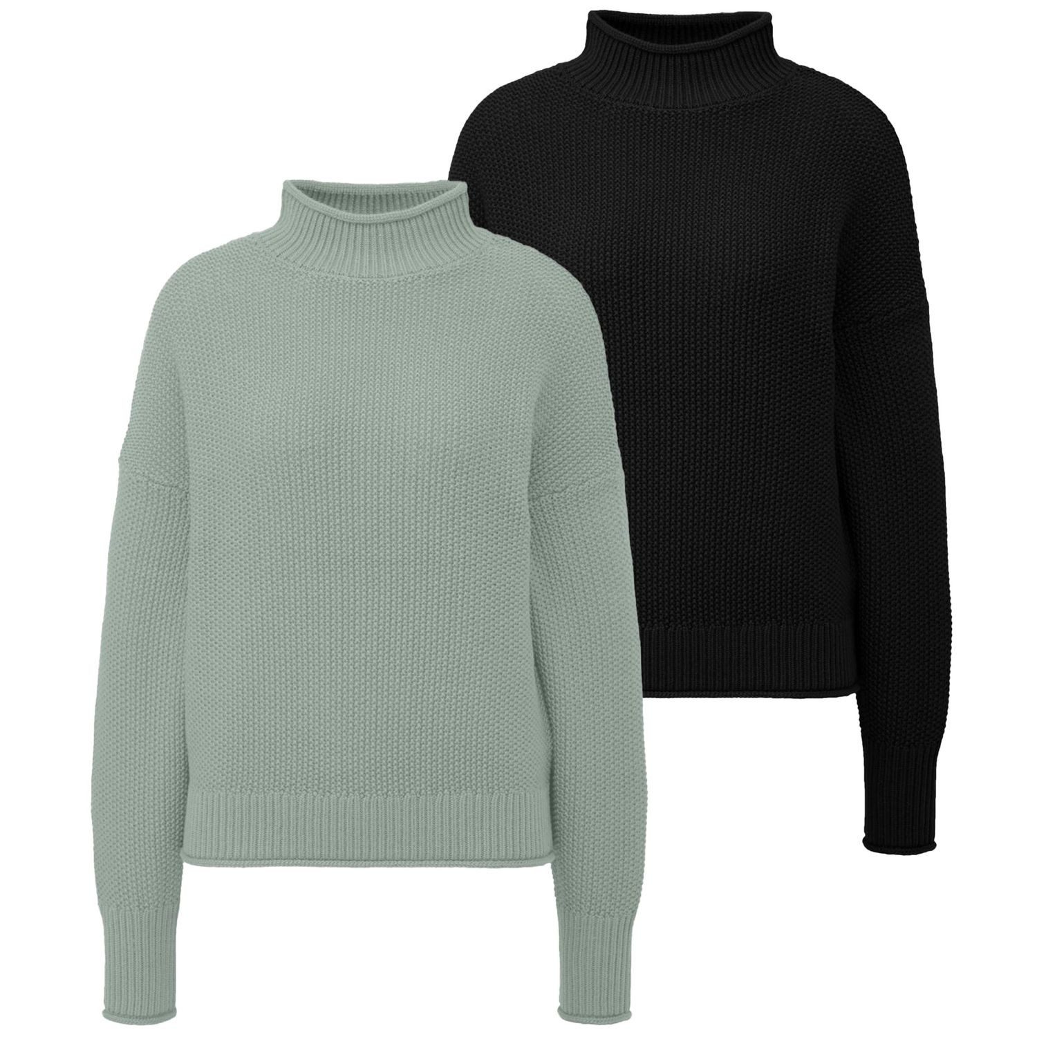 QS Stehkragenpullover Basic (1-tlg) mit Stehkragen und überschnittenen Schultern