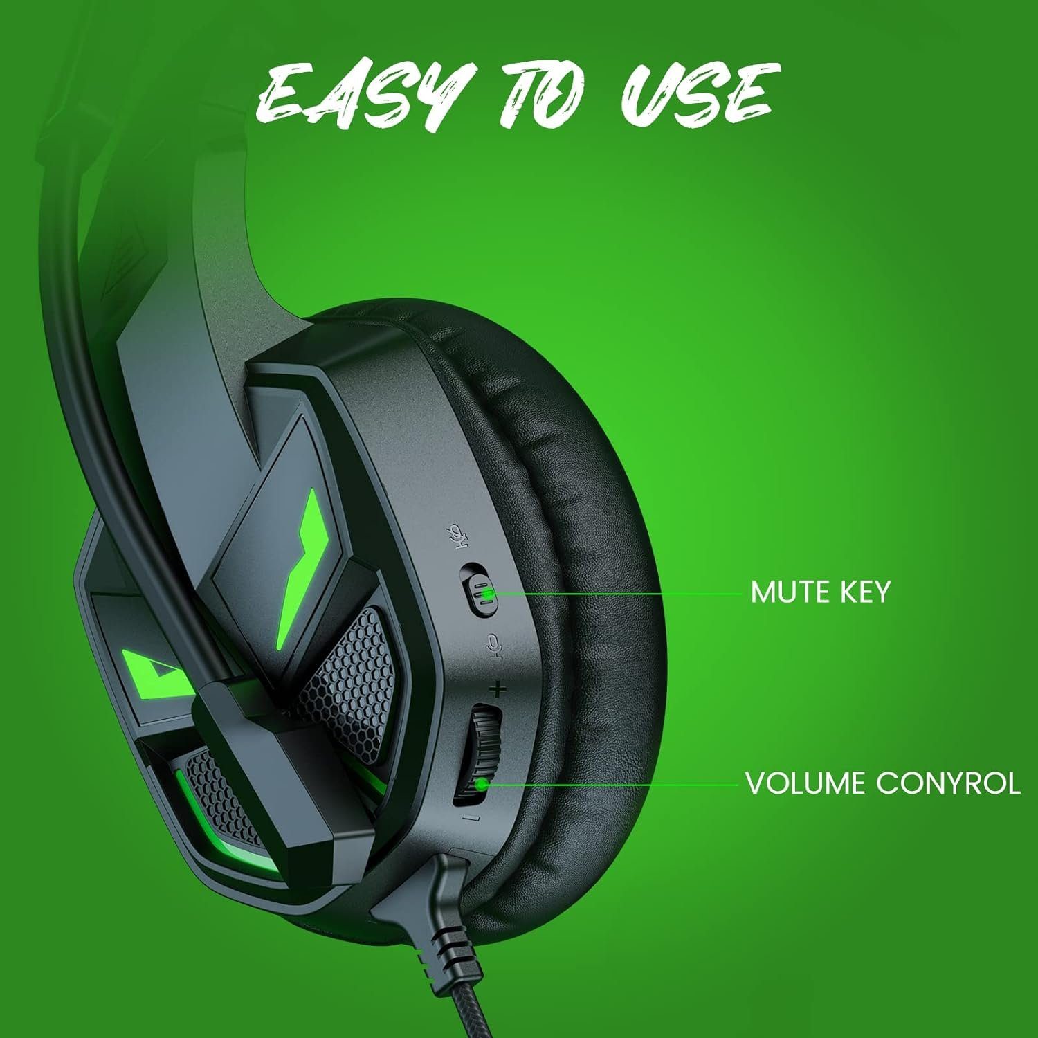 EKSA Fenrir (Extra PC) mit tiefe PS4 Xbox große, für Ohrpolster, Headset Gaming-Headset Mikrofon PS5 weiche Headset, und Gaming one