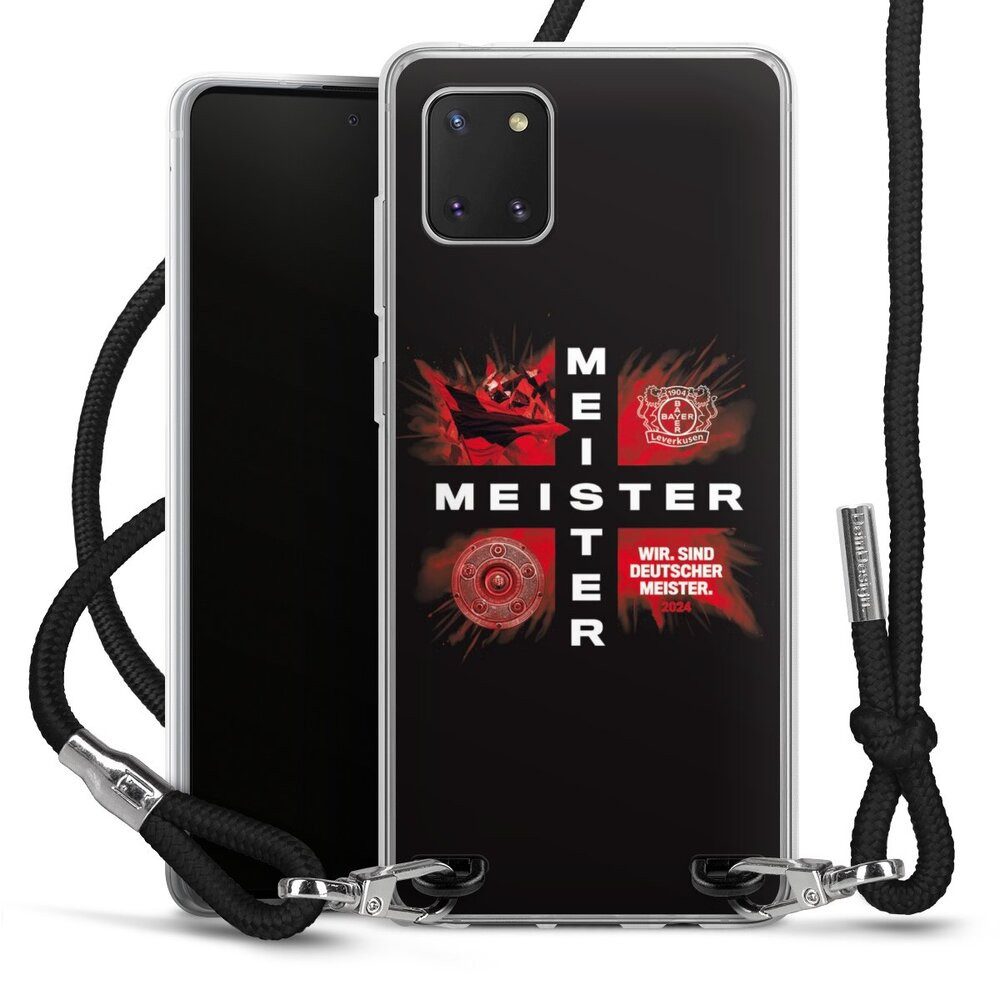 DeinDesign Handyhülle Bayer 04 Leverkusen Meister Offizielles Lizenzprodukt, Samsung Galaxy Note 10 lite Handykette Hülle mit Band Cover mit Kette