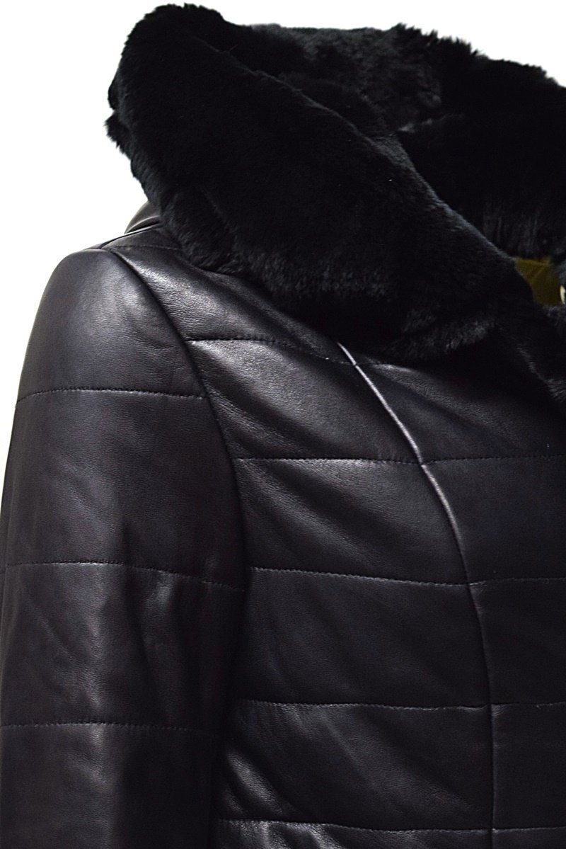 Zimmert Leather Ledermantel Cindy weiches, gestepptes Leder mit Kapuze – Bild 5 von 5