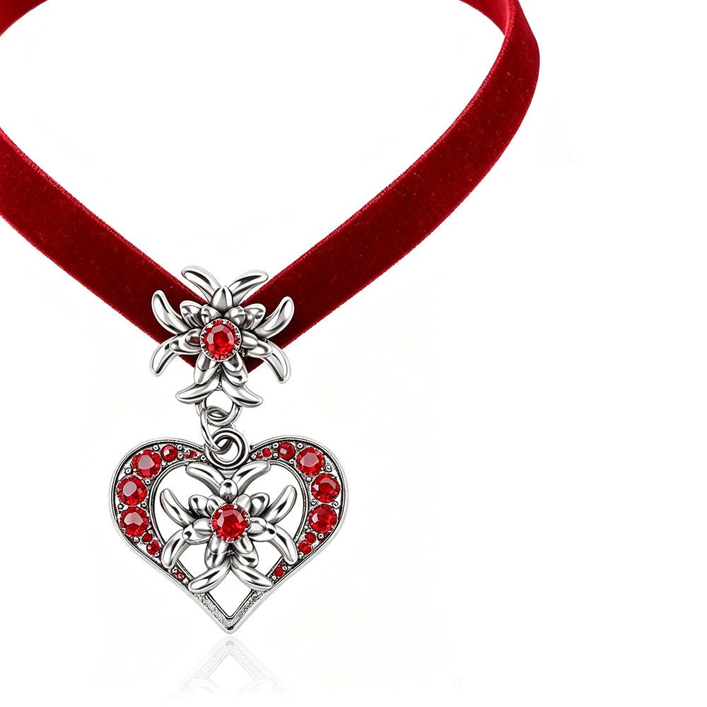 nsihing Ketten-Set Trachtenschmuck mit Anhänger Trachtenkette, Edelweiss,Dirndl-Schmuck, Schmuckset für Damen zum Oktoberfest, Bierfest und Trachtenfest