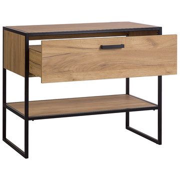 Lomadox Waschtisch MANHATTAN-56, Gold Craft Oak/schwarz 90/75/50cm