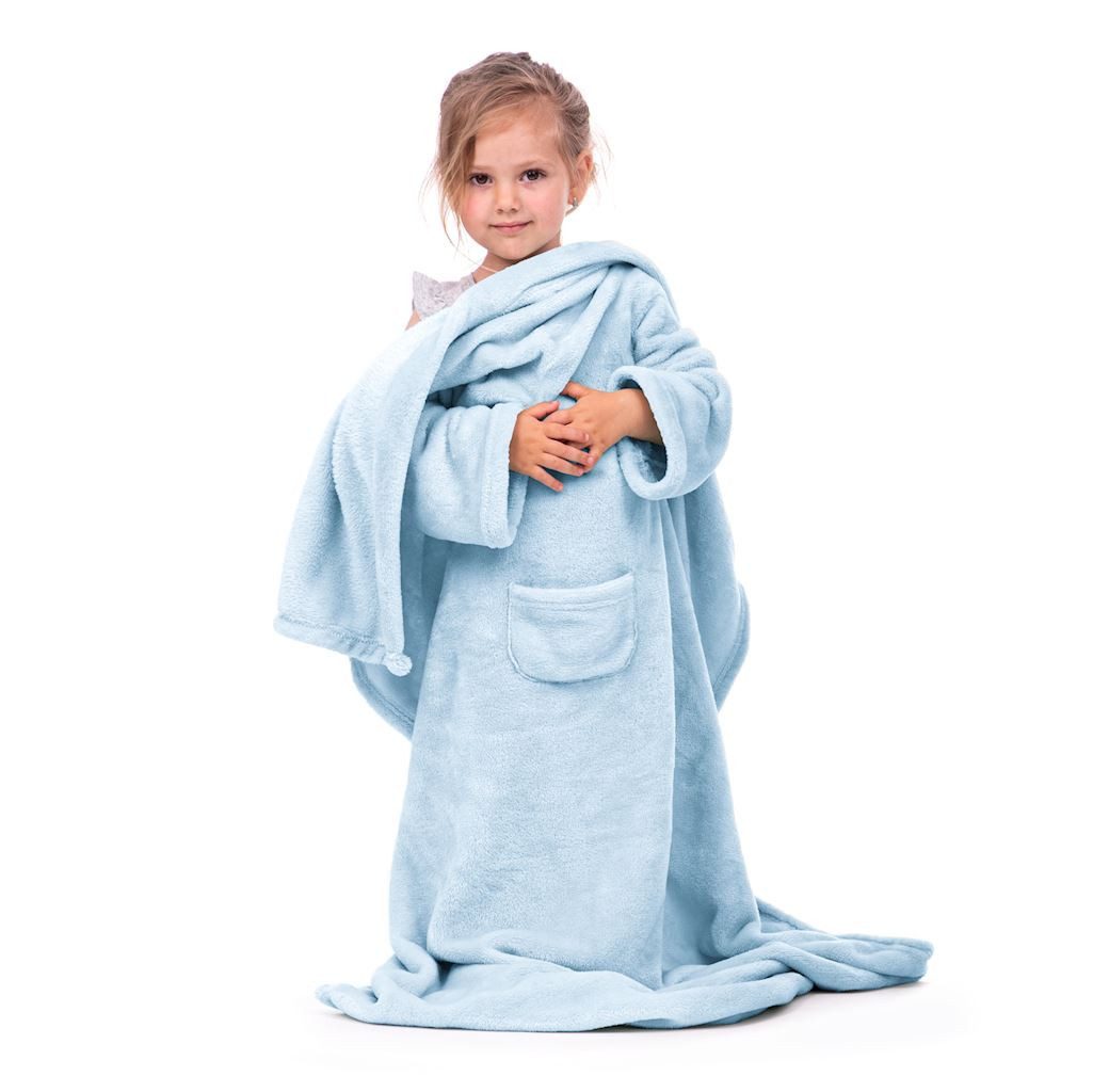 Kinderdecke Kuscheldecke für Kinder mit Ärmeln Fleecedecke Microfaser, texpot