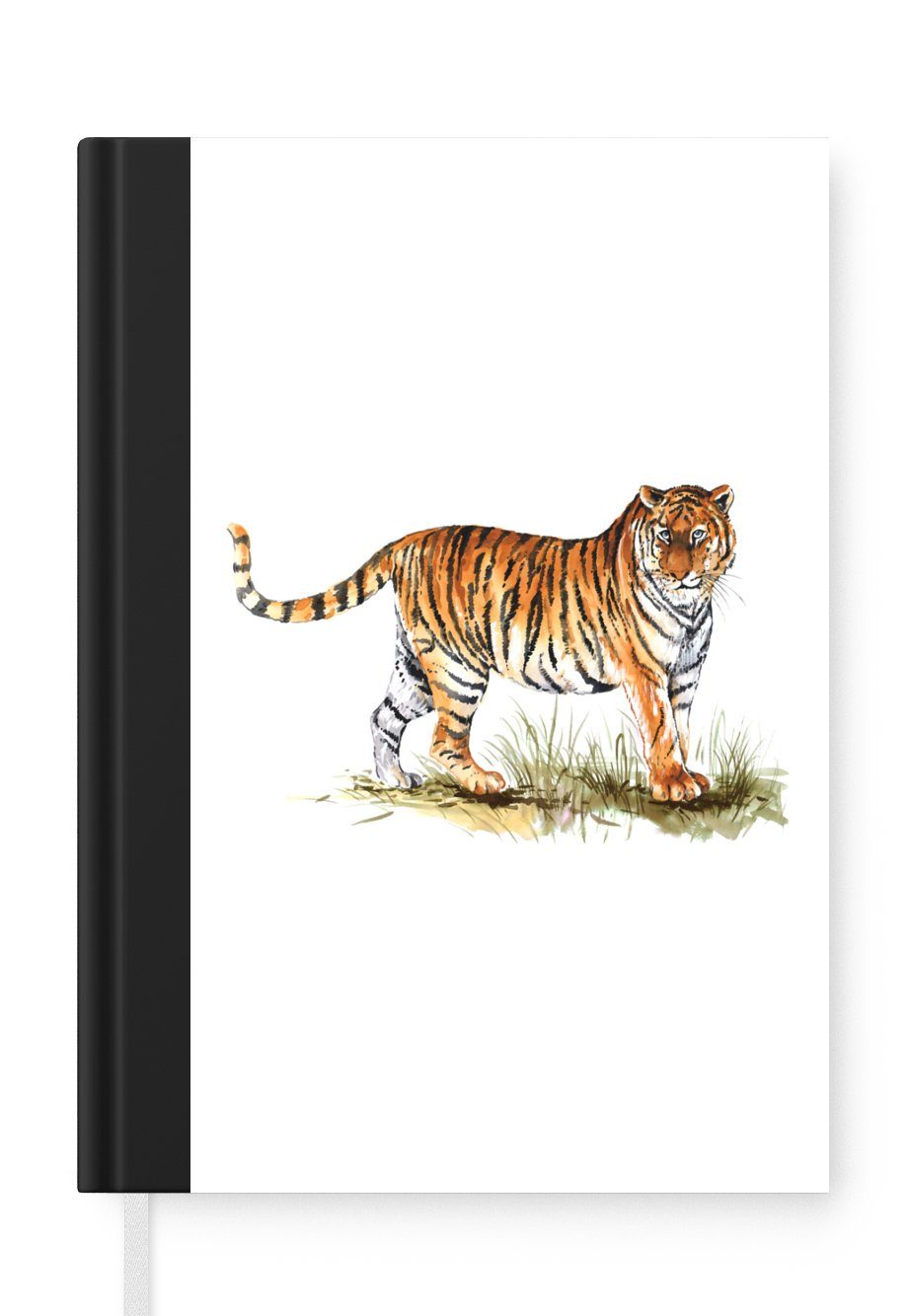 MuchoWow Notizbuch Tiger - Weiß - Bild, Journal, Merkzettel, Tagebuch, Notizheft, A5, 98 Seiten, Haushaltsbuch