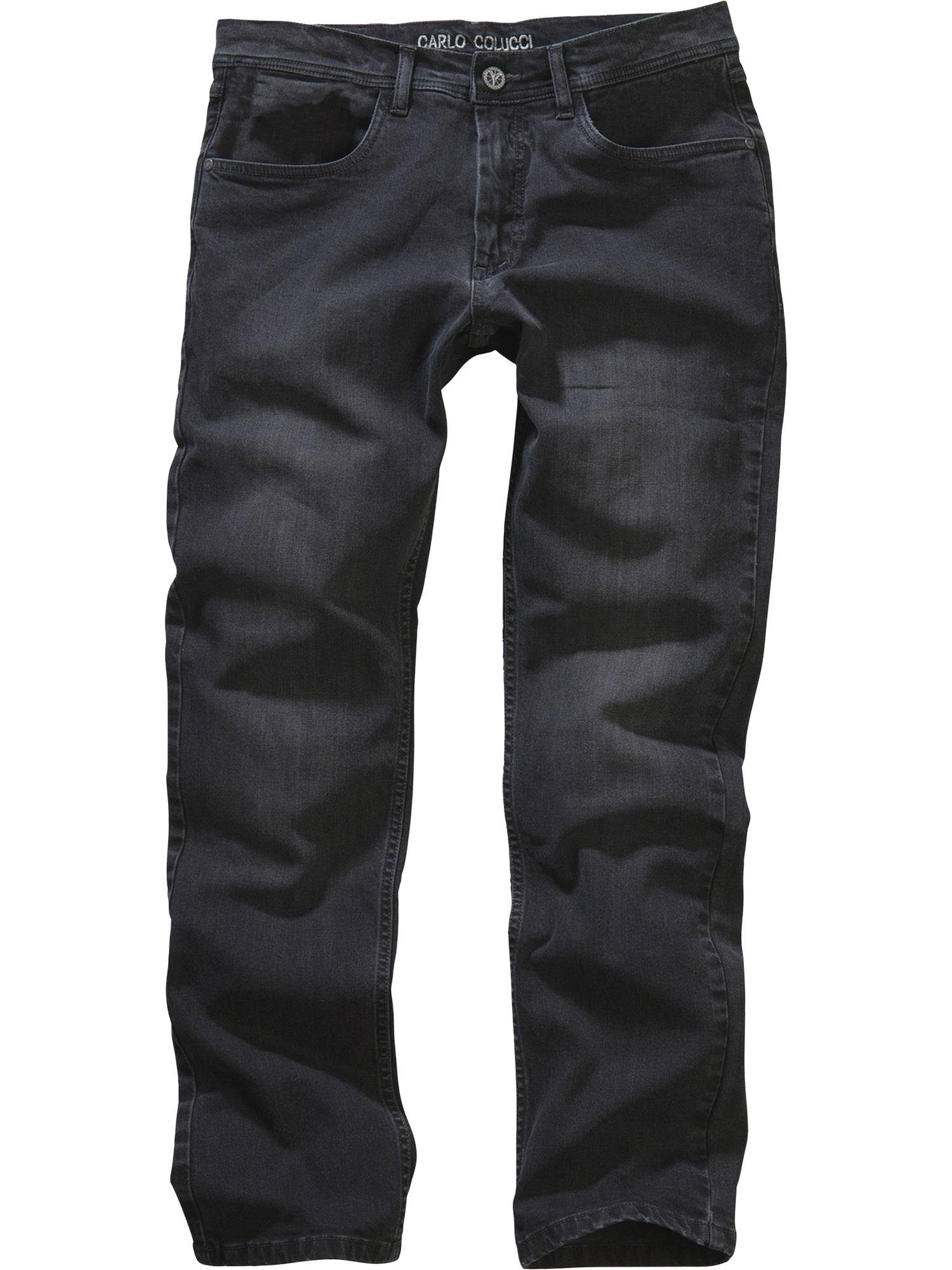 CARLO Enrico COLUCCI Dunkelgrau Regular-fit-Jeans