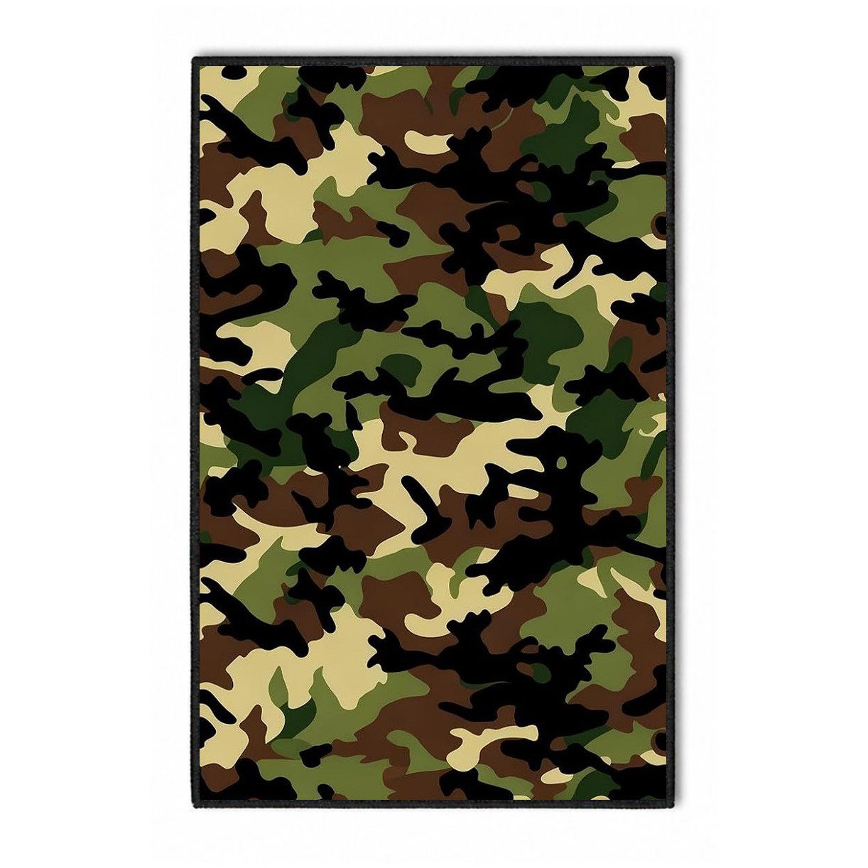 Jumpeak Teppich Teppich mit militärgrünem Camouflage-Muster, kreatives Geschenk, Rechteck, Höhe: 5 mm, Rectangular, 5mm dick, faux cashmere, indoor rug, machine-washable rug