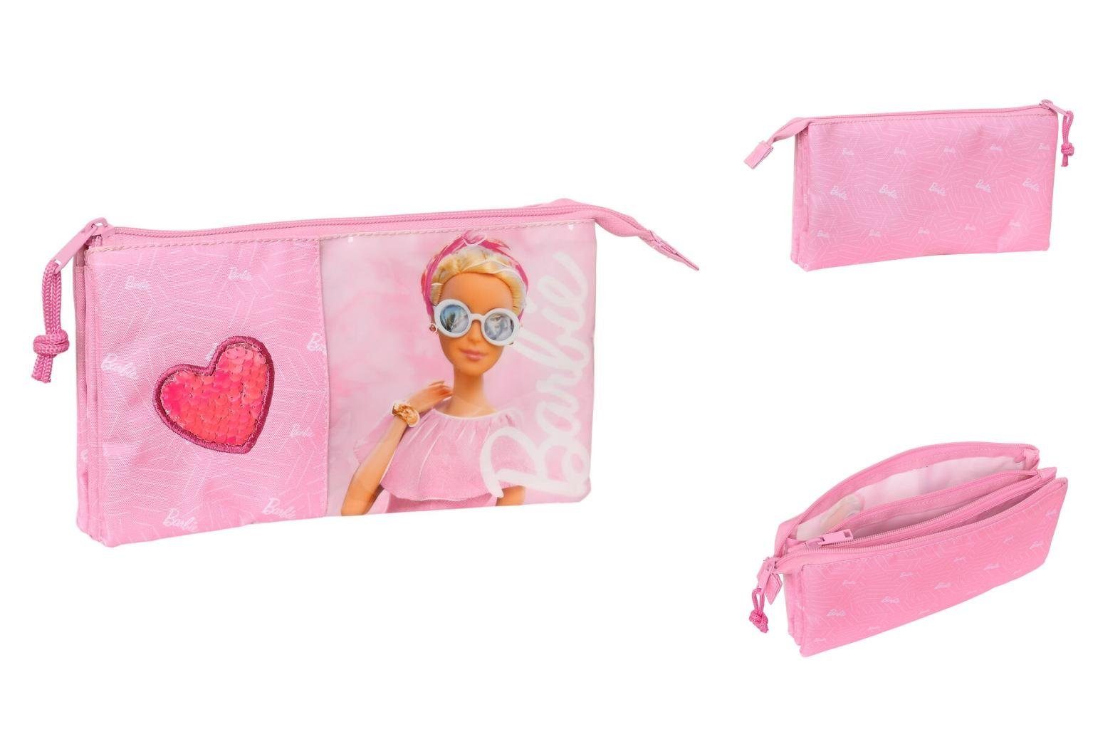 Federtasche Barbie Dreifaches Mehrzweck-Etui Girl Rosa 22 x 12 x 3 cm