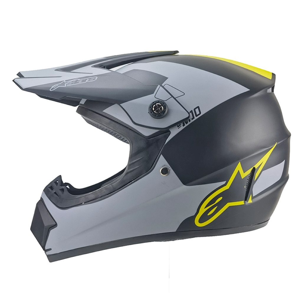 FunSport-Factory Motocrosshelm Motocrosshelm Kindercrosshelm Grau Schwarz