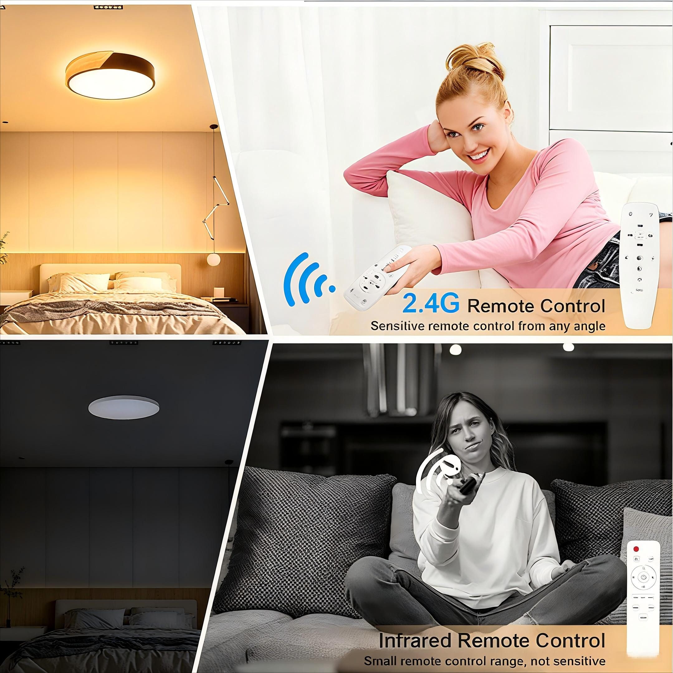 POPOLIC LED Deckenleuchte 24-W-moderne Leuchte, Deckenleuchte Holz, dimmbar günstig online kaufen