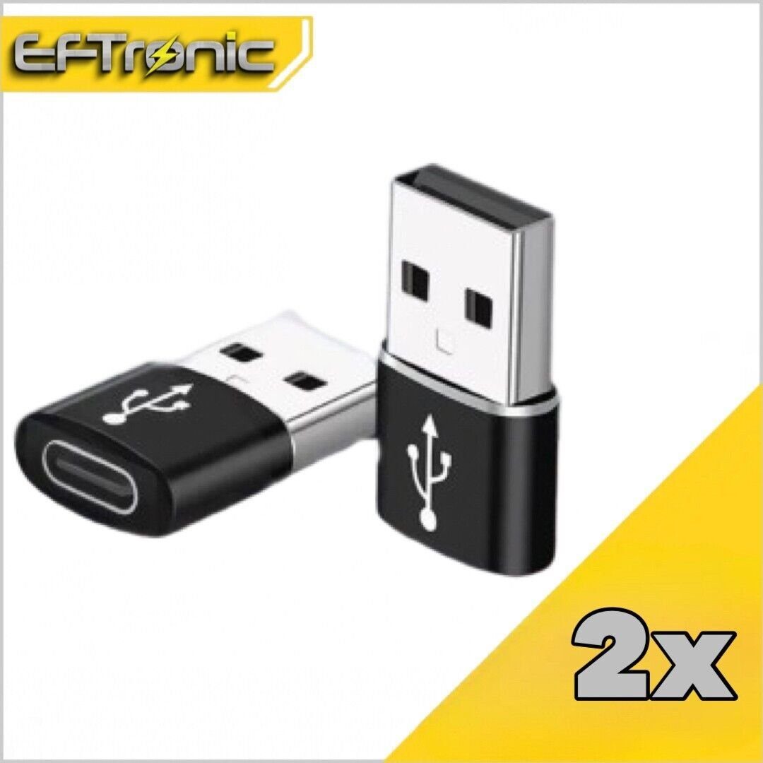 EFTronic 2 Stück USB A auf USB C 3.0 Adapter Stecker Ladeadapter Konverter USB-Adapter