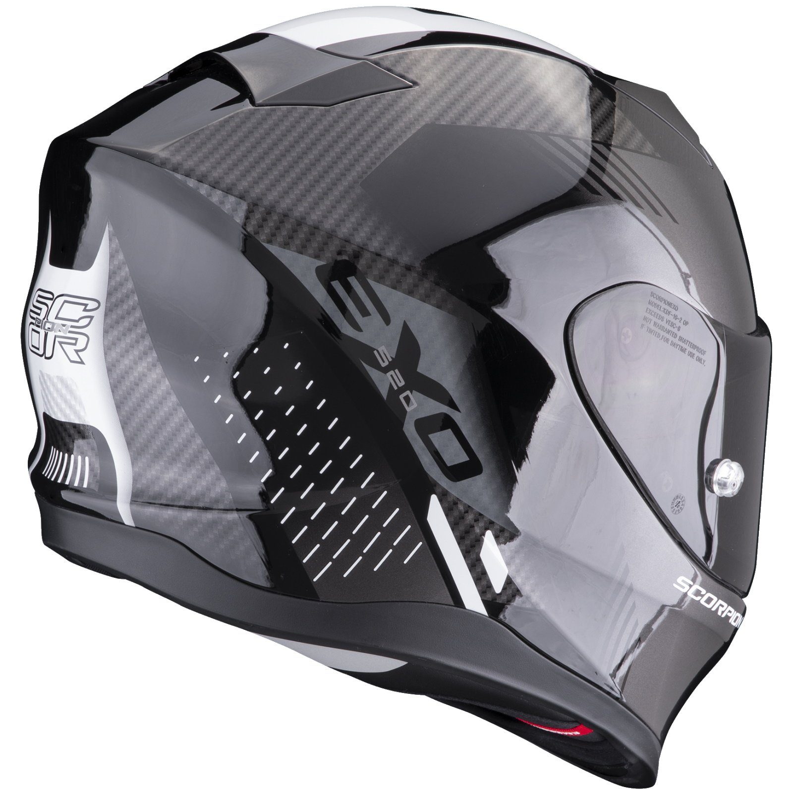 Scorpion Exo Motorradhelm Scorpion Exo-520 Evo Air Laten Integralhelm Schwarz / Weiss XS (1er Set), integralhelm motorrad