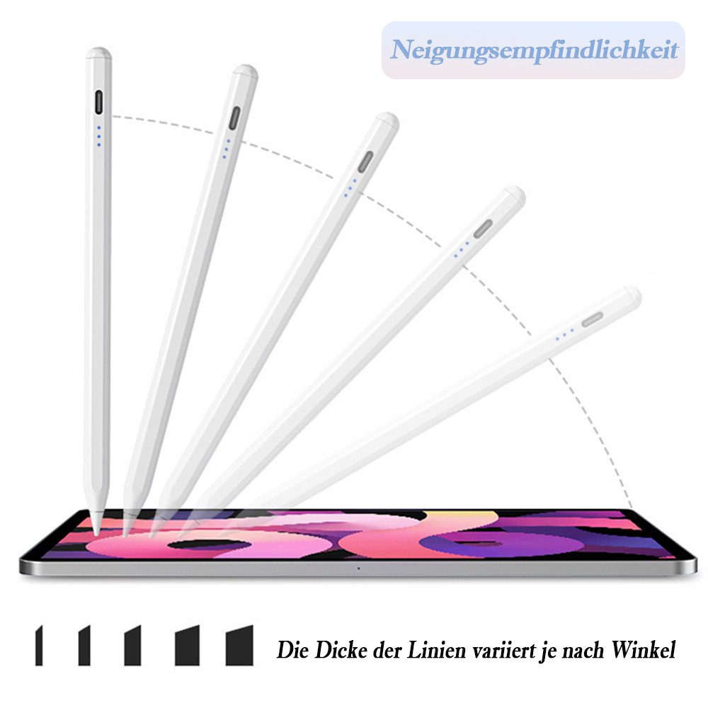 TUWENA Eingabestift Stylus Stift für Apple iPad 2018-2025, Stylus Pen, Eingabestifte mit Neigungserkennung & Palm-Ablehnung & Hohe Präzision – Bild 2 von 5