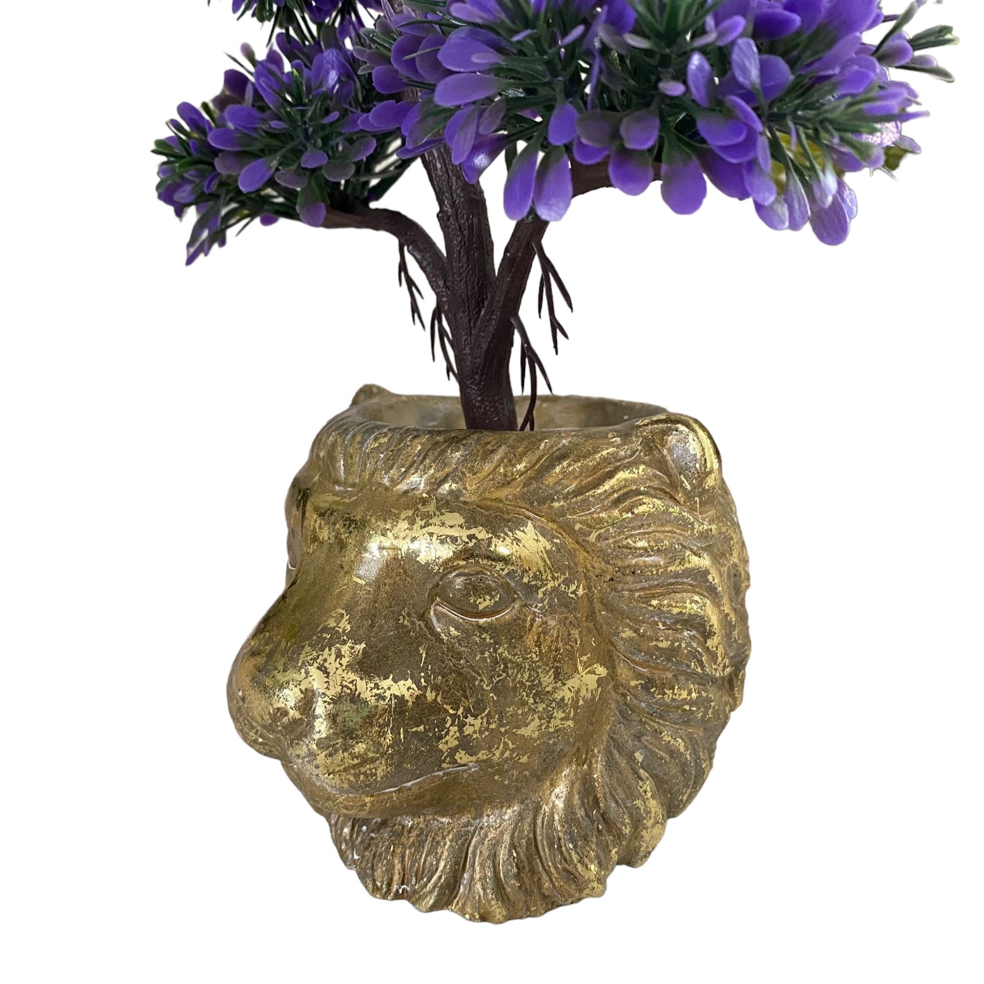 Aspinaworld Blumentopf Löwe Figur Blumentopf Übertopf 10 cm, Deko Topf