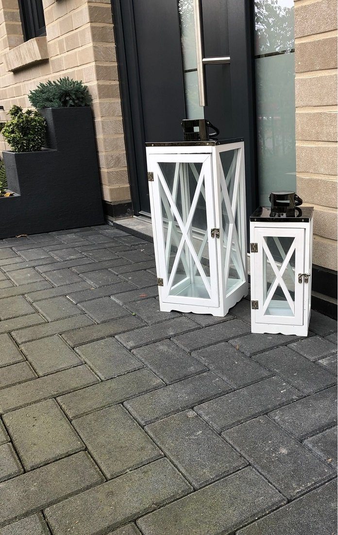 Bubble-Store Kerzenlaterne 2 Stück Holzlaternen Set günstig online kaufen