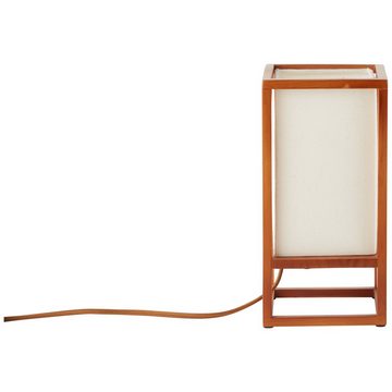 Lightbox Tischleuchte, ohne Leuchtmittel, Tischlampe, 25 cm, 25 cm Höhe, E14, 40 W, Holz/Stoff, naturfarben/weiß
