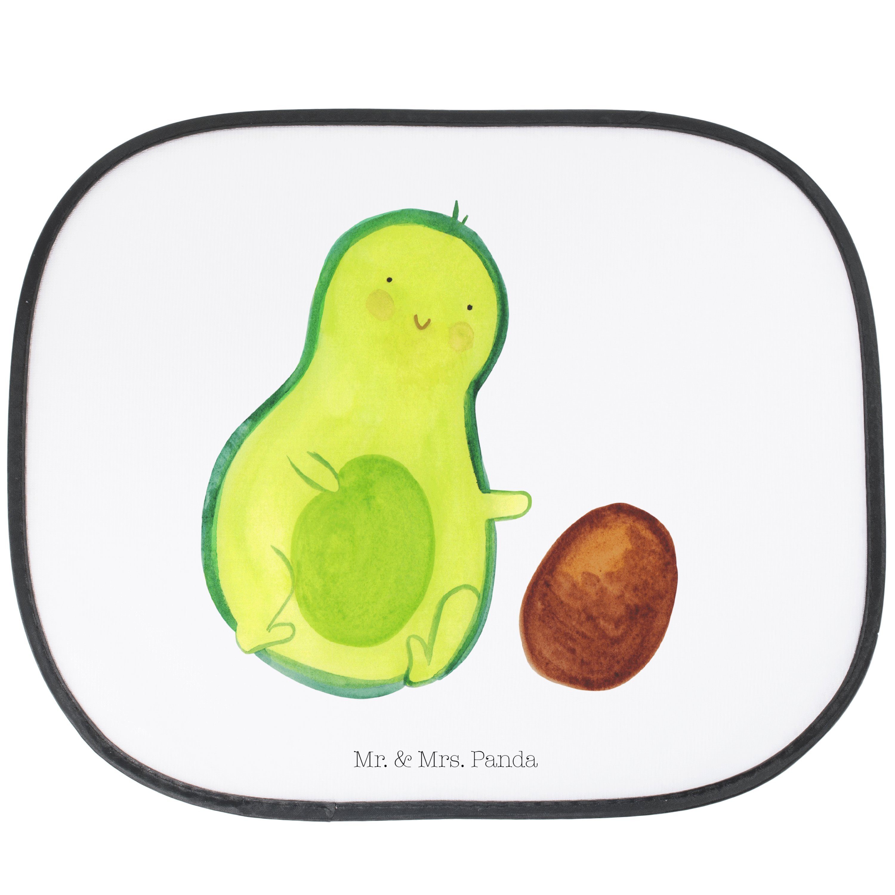 Sonnenschutz Avocado rollt Kern - Weiß - Geschenk, Kind, Gesund, Sonne Auto, Sonne, Mr. & Mrs. Panda, Seidenmatt