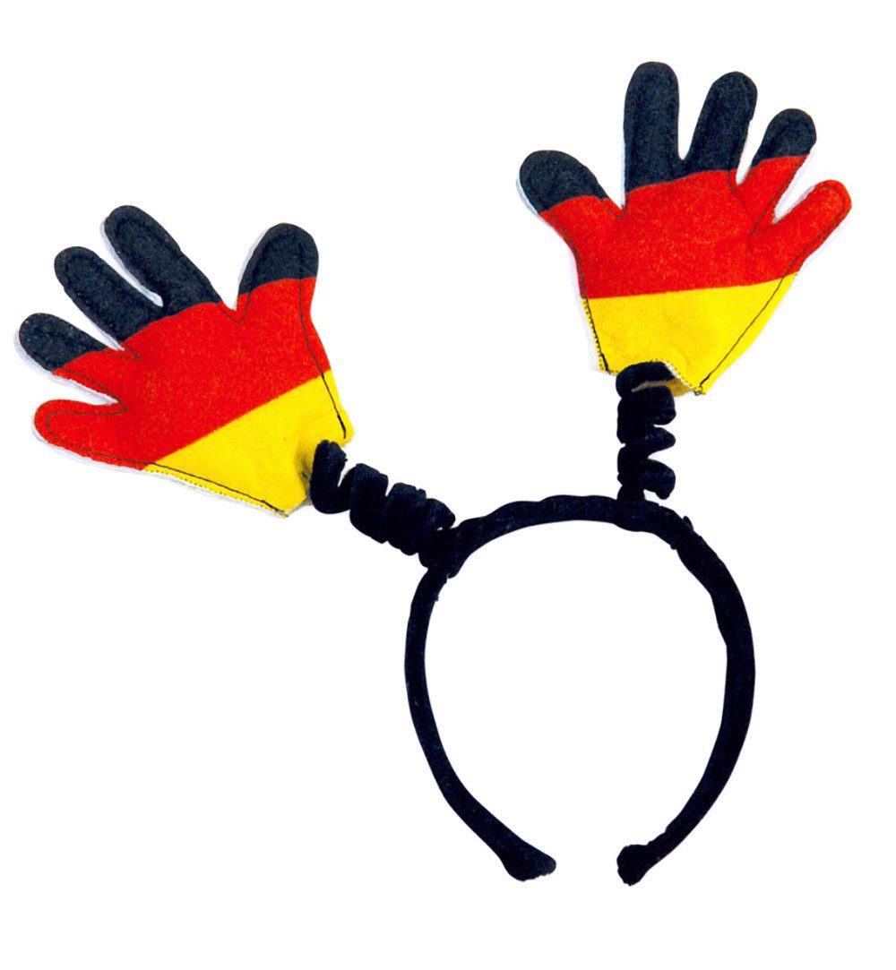 Haarreif Deutschland Haarreif Hand Wabbles Schwarz Rot Gold Fan WM EM Party