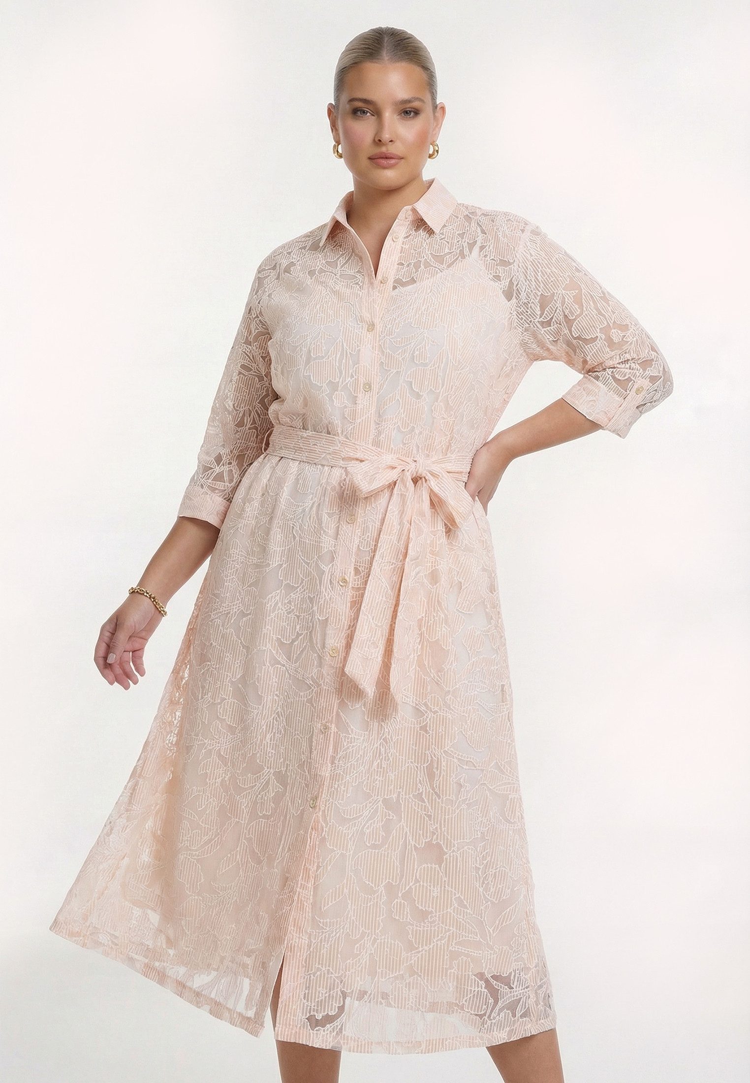 YOEK A-Linien-Kleid Damen Kleid mit Langarm mit Frontprint