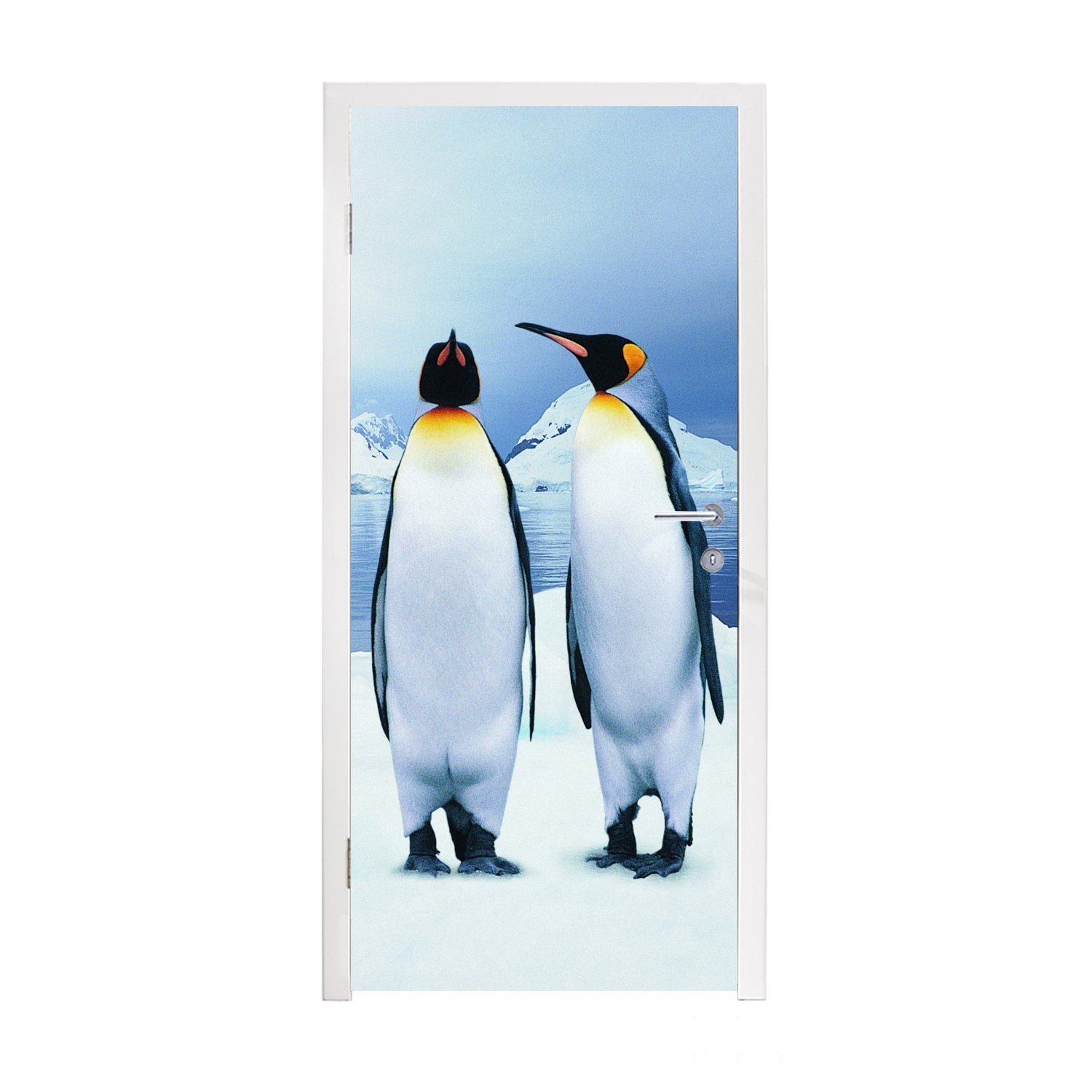 Pinguine 75x205 Fototapete cm St), Türaufkleber, für Türtapete MuchoWow Tür, Matt, Porträt, Drei bedruckt, (1