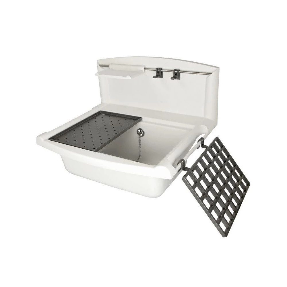 SANIT Waschbecken SANIT Ablageset Abtropfschale + Auflagerost für Multiset Ausgussbecken