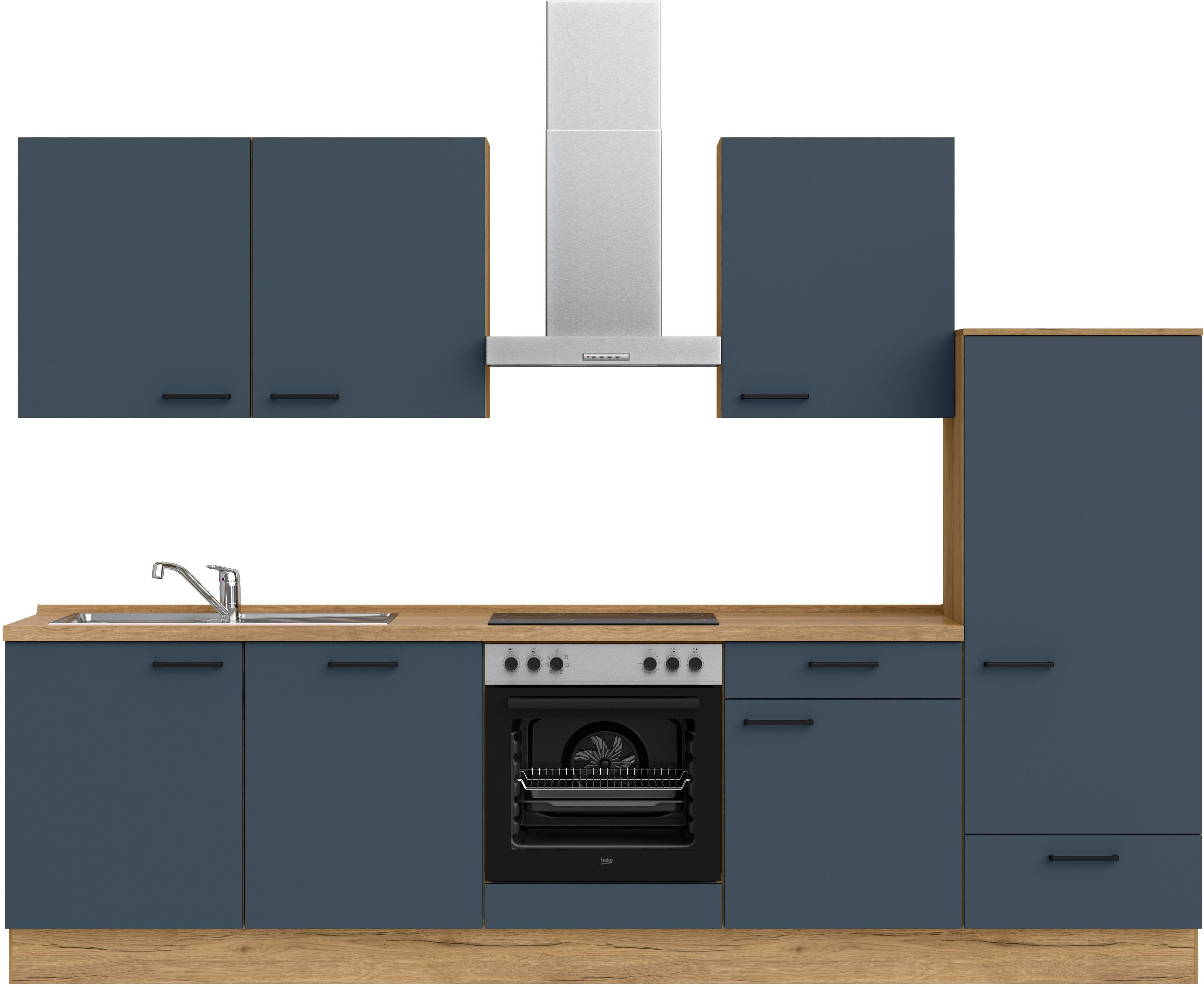 nobilia® Küchenzeile "Easytouch I", NEU: individuell anpassbar mit gratis Profi-Beratung, vormontiert, Breite 300 cm, Ausrichtung wählbar, wahlw. mit E-Geräten