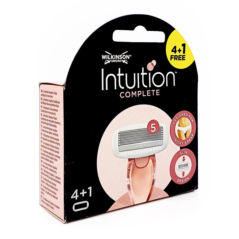 Wilkinson Rasierklingen Intuition Complete Wechselklingen (5 Stück), schmaler Klingenkopf mit sanften Hautconditioner