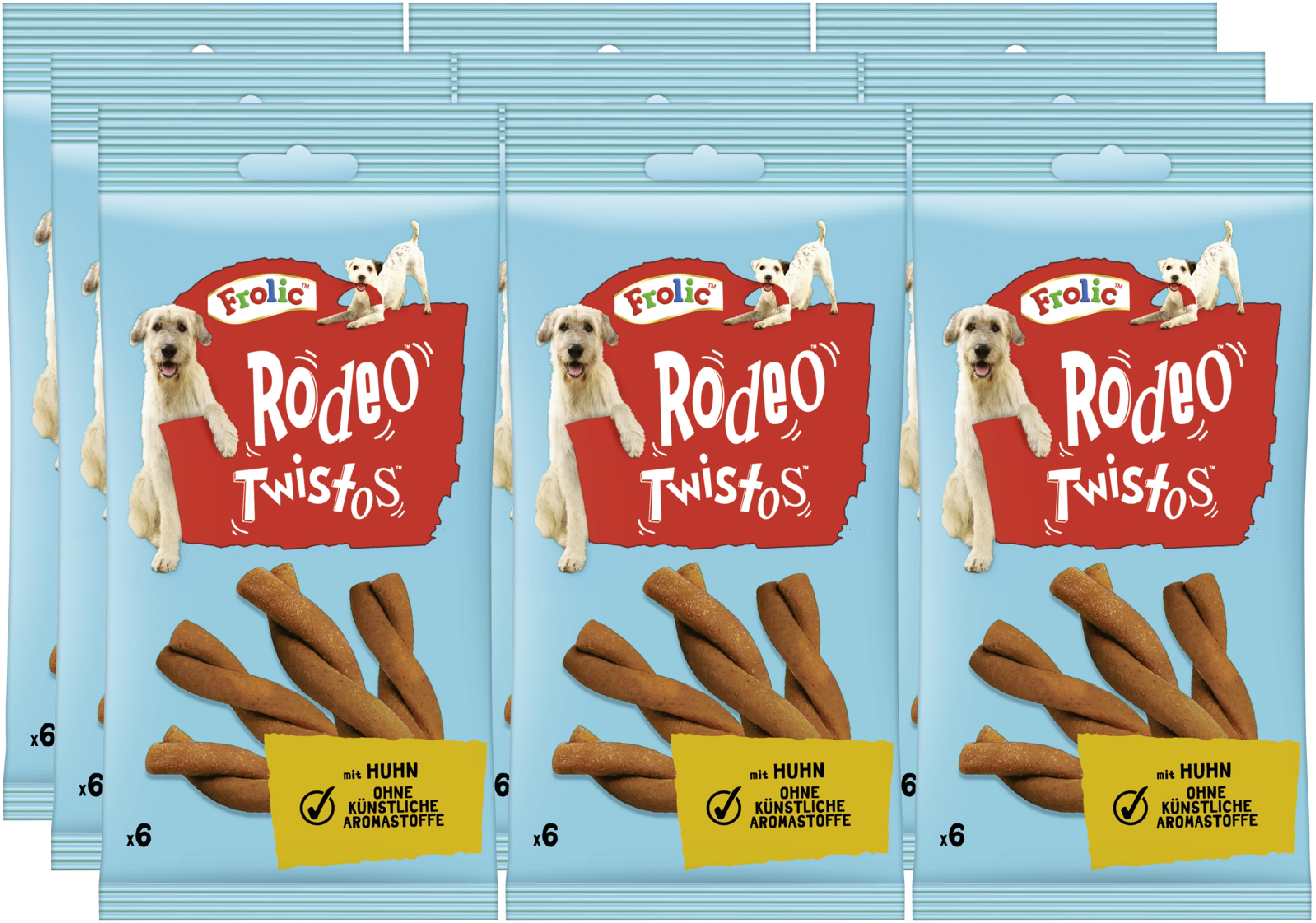 Frolic FROLIC™ RODEO™ TWISTOS™ Beutel Huhn 9 x 6 Stück, Snack für: Hunde