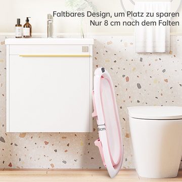 DAKYAM Babybadewanne Faltbadewanne Badewanne Babywanne, Größe: 80 cm × 50 cm × 21 cm, mit verstellbarer Netz–Matratze