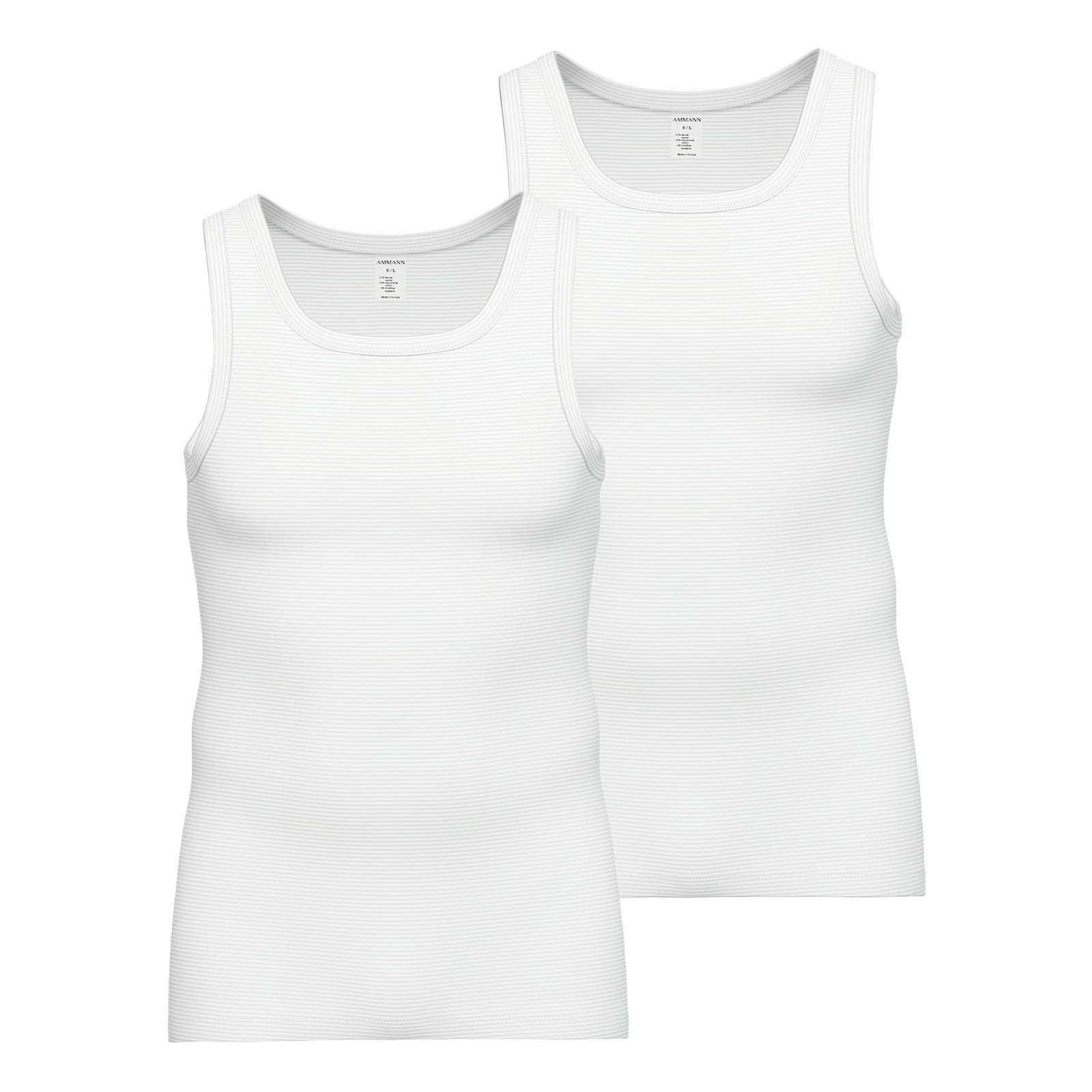 Ammann Unterhemd 2er Pack Athletic Shirt (2-St., 2 Stück) mit Feinripp Haptik