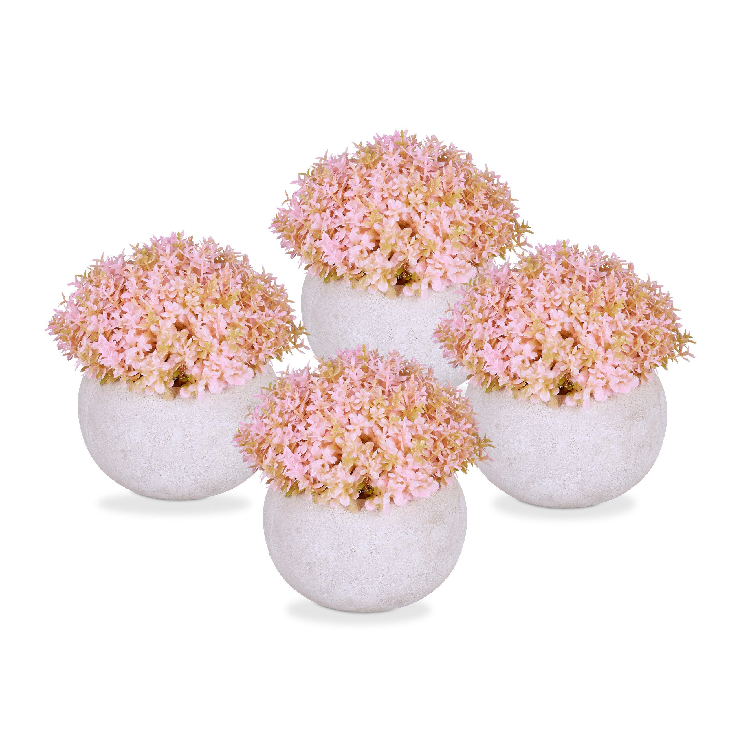 Kunstpflanze 4er Set Kunstblumen im Topf, relaxdays, Höhe 11 cm günstig online kaufen