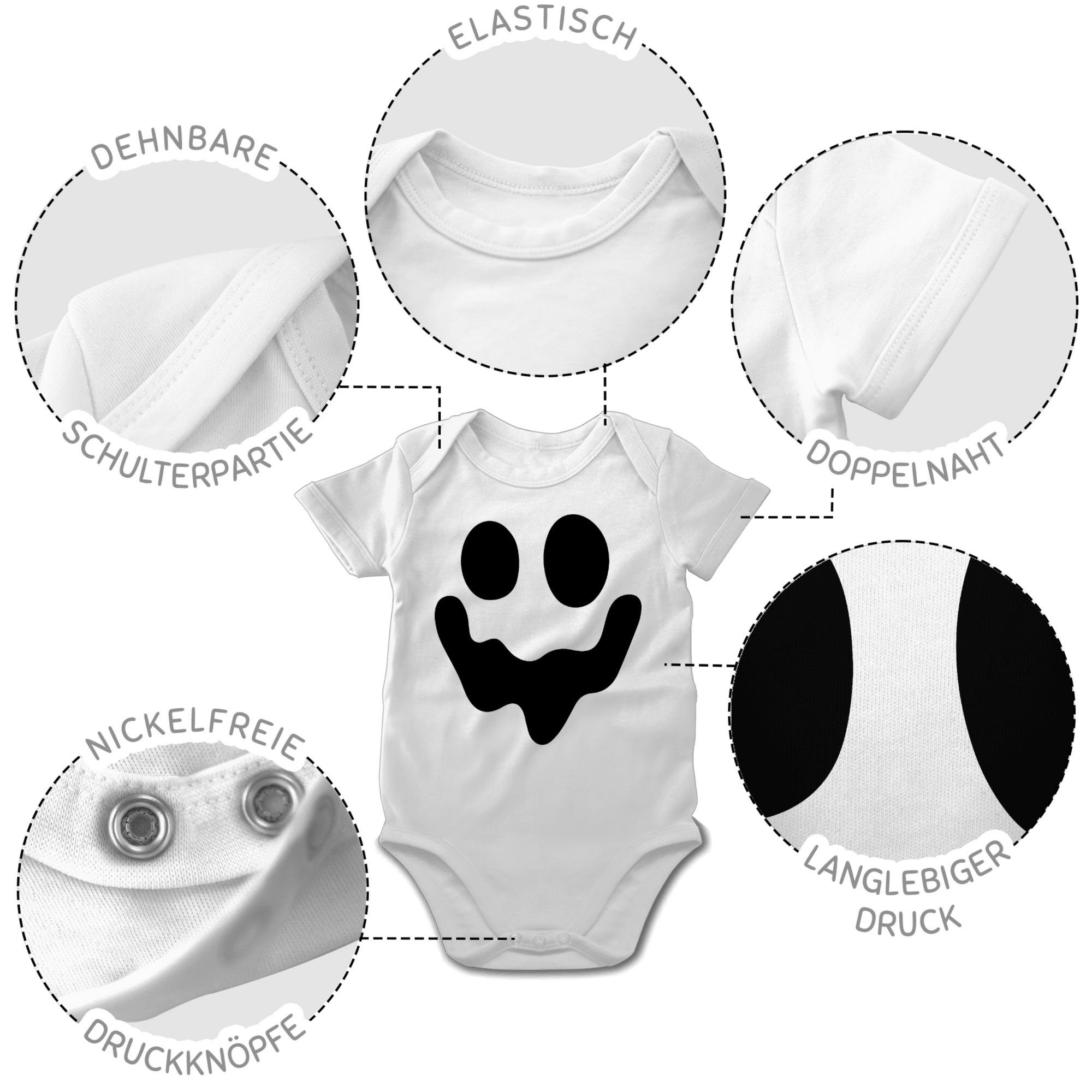 Shirtracer Shirtbody Geist Gespenst Spuk Einfach Weiß Kostüme Gruselig 1 Baby Halloween für