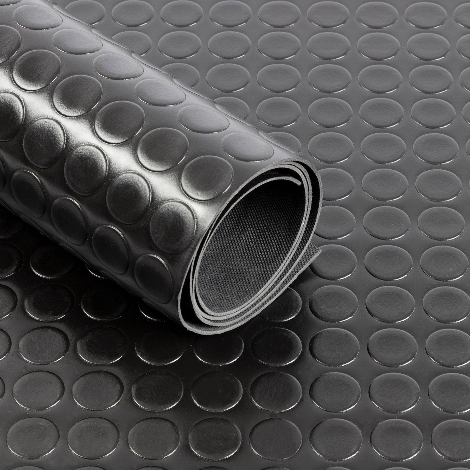 Kubus Noppen, Schwarz Farben Große Stärke viele Bodenschutzmatte PVC-Bodenbelag, 2mm,