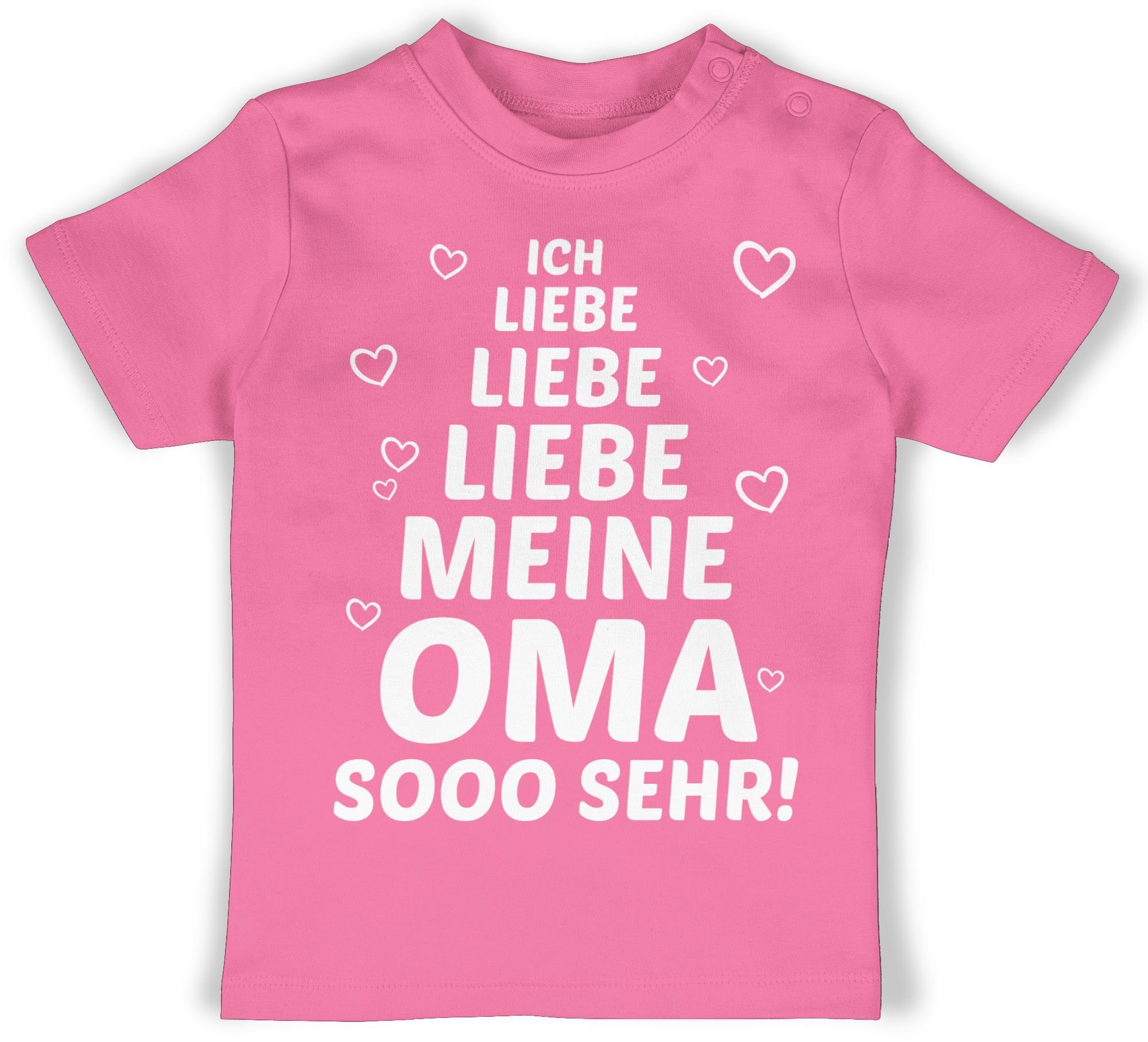 Shirtracer T-Shirt Ich liebe meine Oma so sehr Sprüche Baby 2 Pink