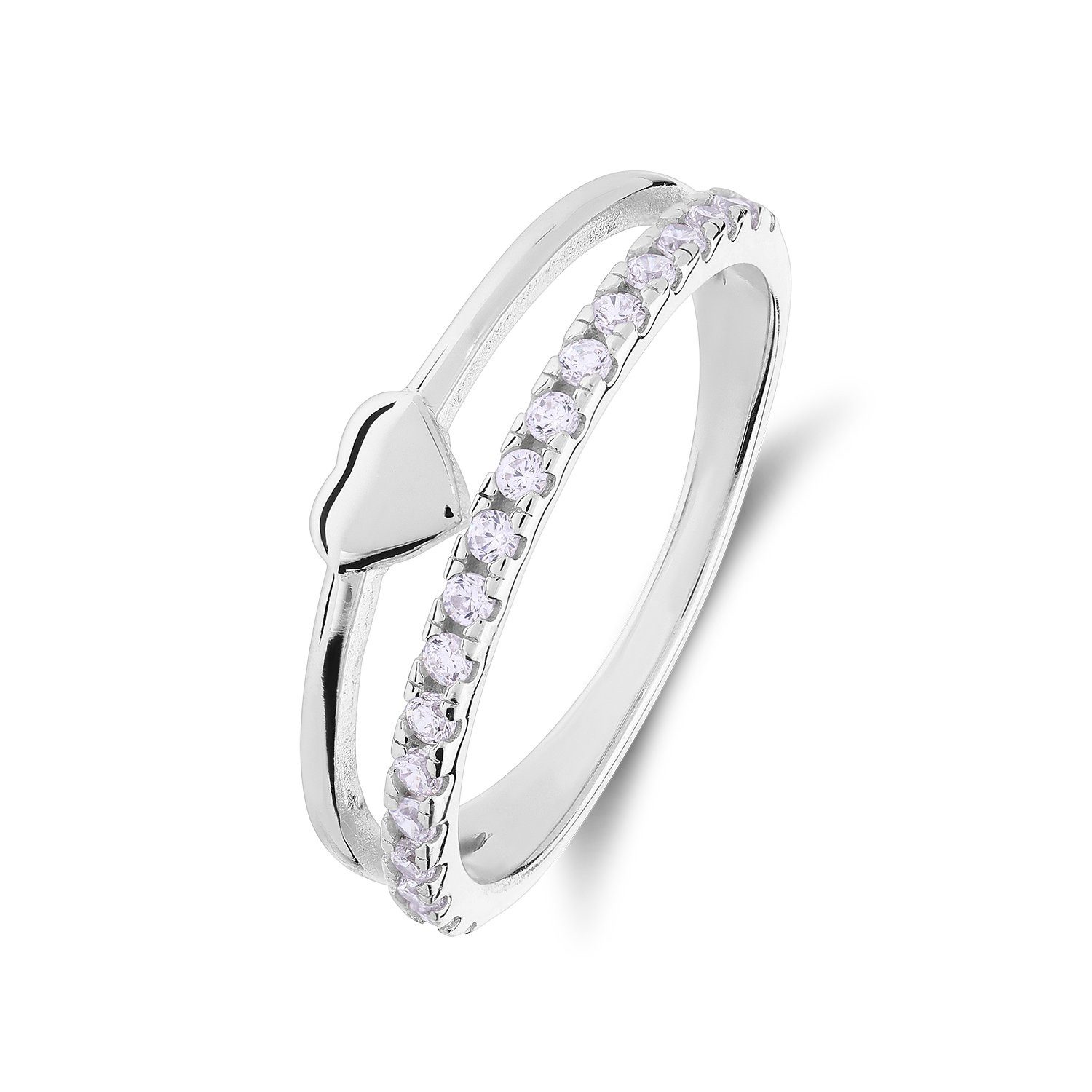 LUCARDI Fingerring Ring - 925 Silber - Silber - Zirkonia - Kinder