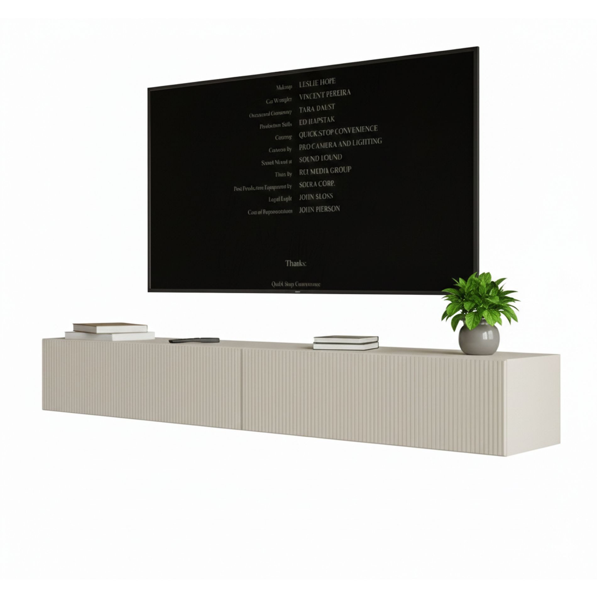 Selsey TV-Schrank VELDIO TV-Lowboard hängend 100/200/300 cm, geriffelte Fro günstig online kaufen