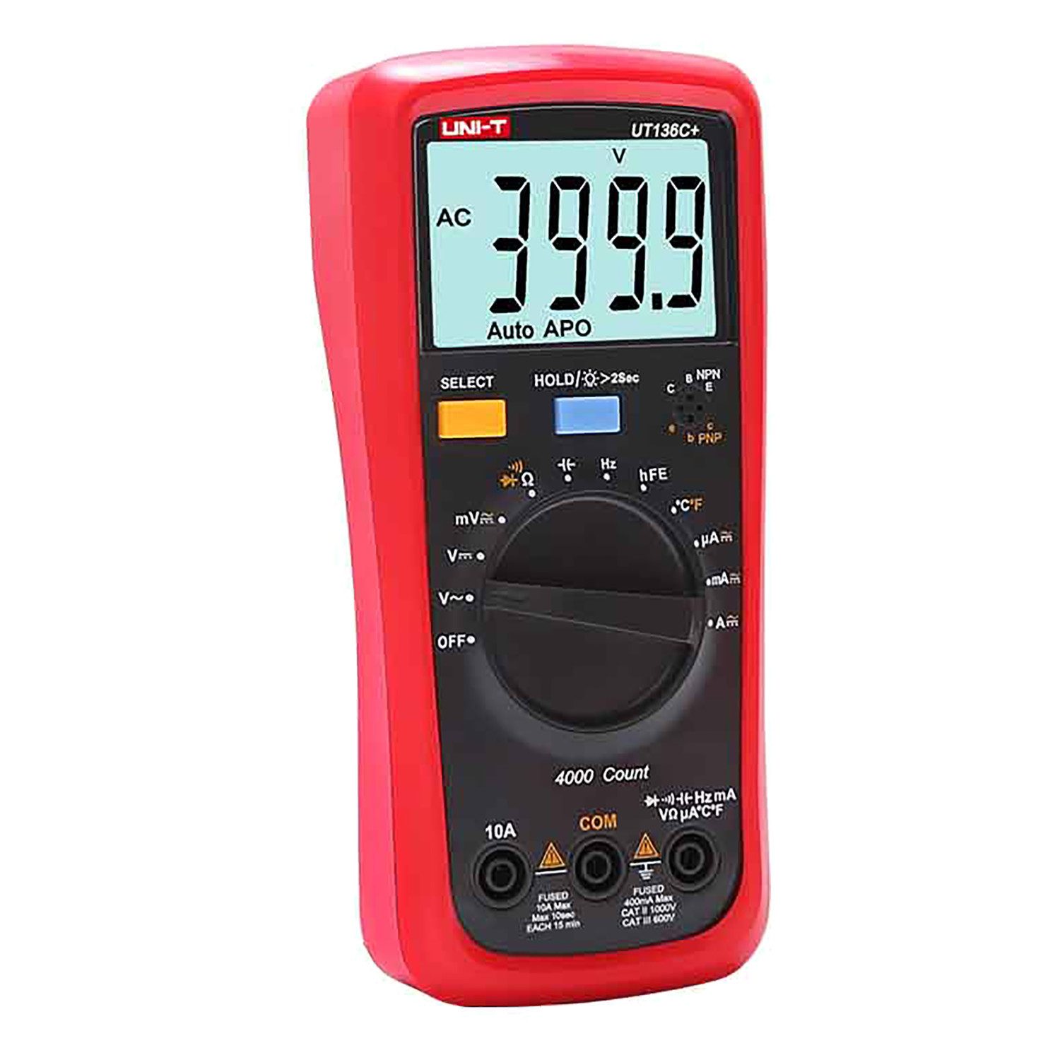UNI-T Multimeter UT136C+ Digitalmultimeter mit Kabeln, Spannungs- und Strommessung, inklusive Messleitungen