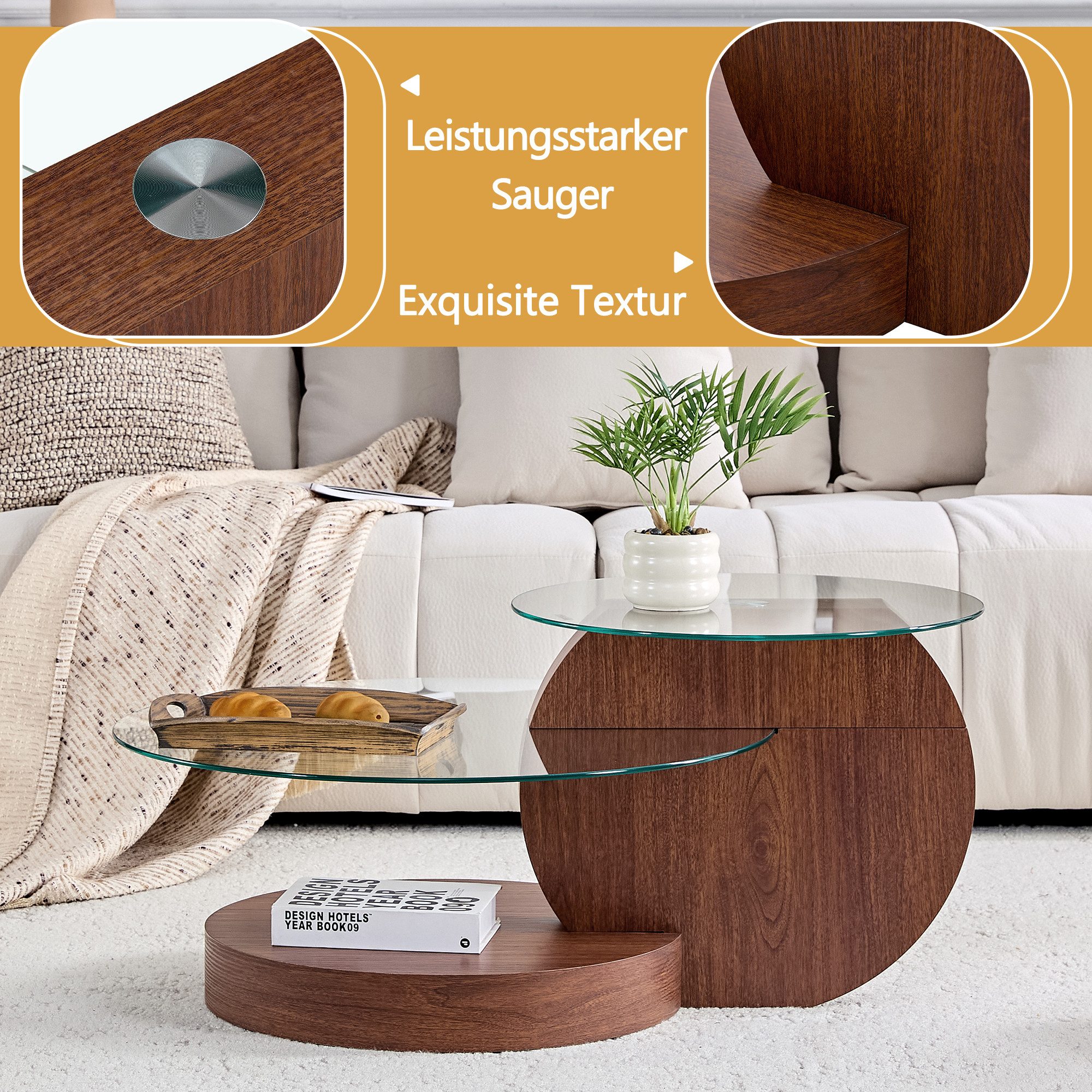 Celya Couchtisch Moderner minimalistischer mehrstufiges Design (Einfache Installation, Mehrere Farben zur Auswahl) – Bild 5 von 5
