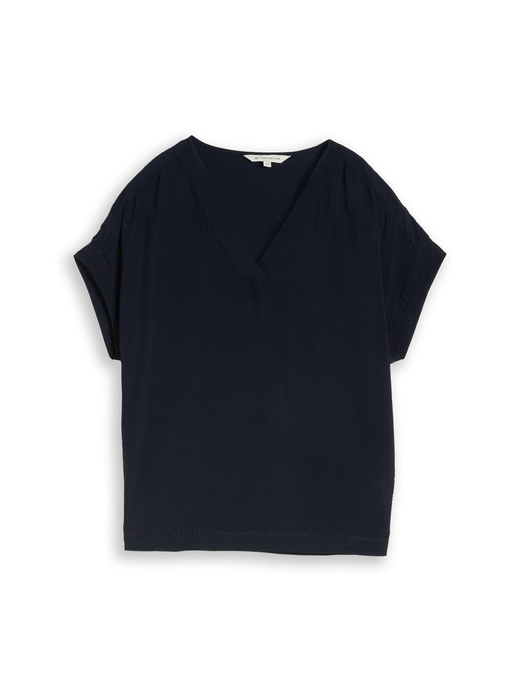 TOM TAILOR Kurzarmbluse Blusen & Shirts Loose Fit Bluse mit V-Ausschnitt