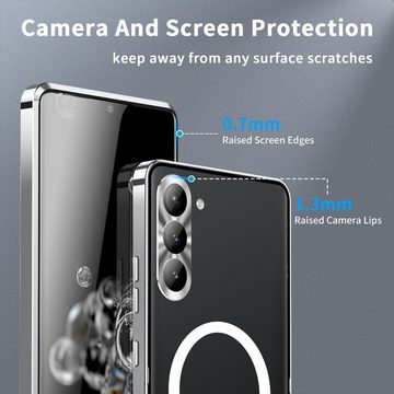 Wigento Handyhülle Für Samsung Galaxy S23 FE 5G Magsafe Metall Case Cover Schutz Tasche