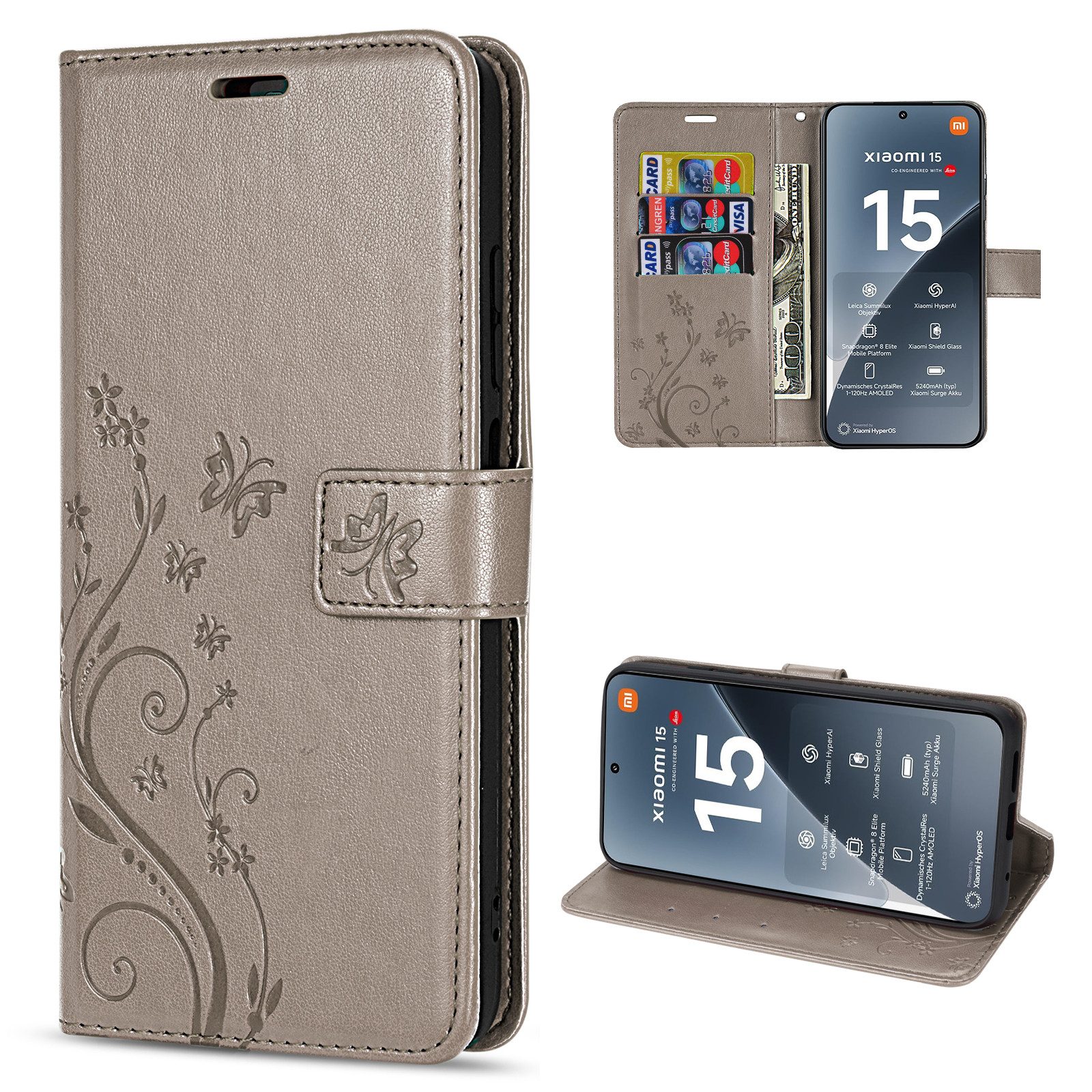 Handyhülle Handytasche für Xiaomi 15 Handyhülle Klapphülle