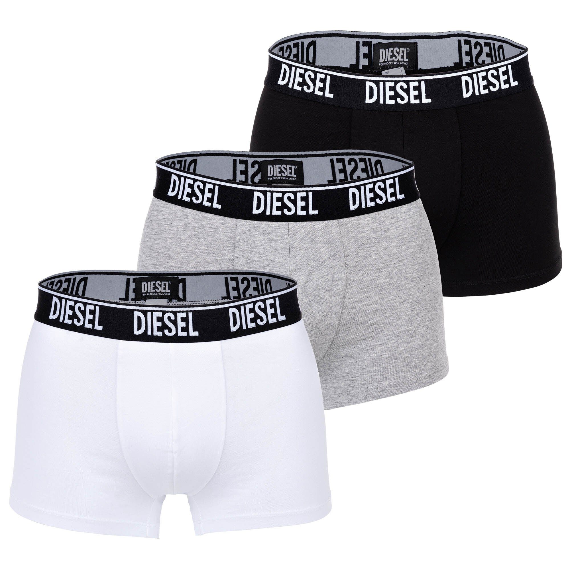 Diesel Boxer Herren Boxershorts, 3er Pack - Schwarz/Grau