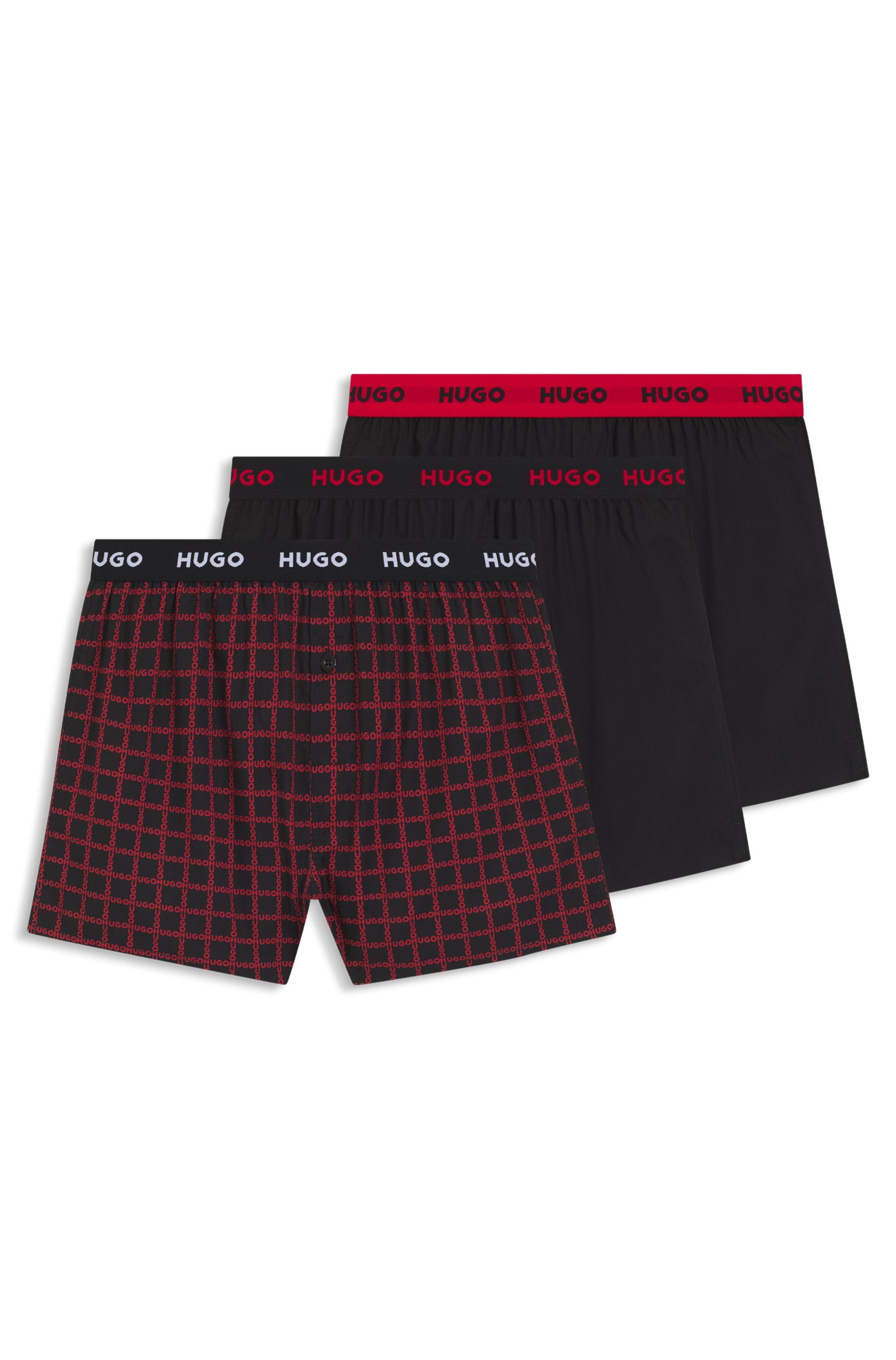 HUGO Webboxer WOVEN BOXER TR (Packung, 3-St., 3er-Pack) Webboxer mit HUGO S günstig online kaufen