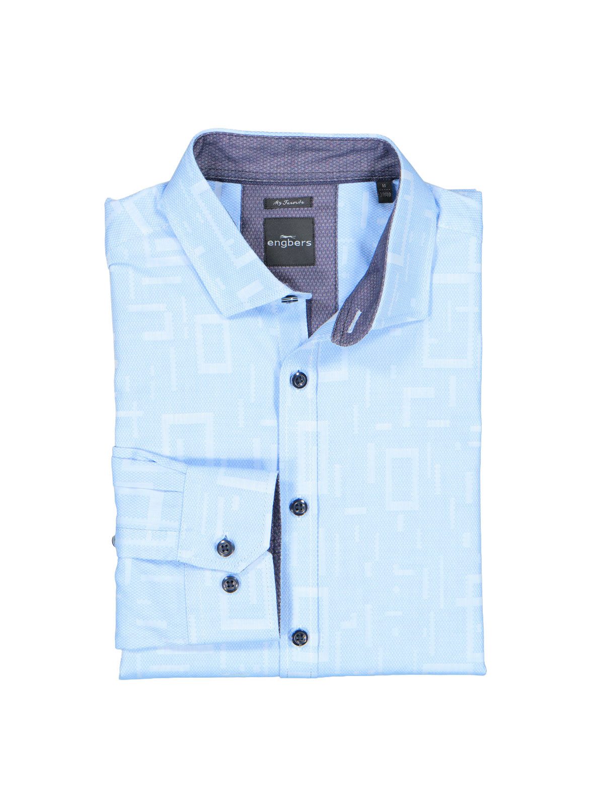 Engbers Langarmhemd Herren Hemd "My Favorite", Hellblau
