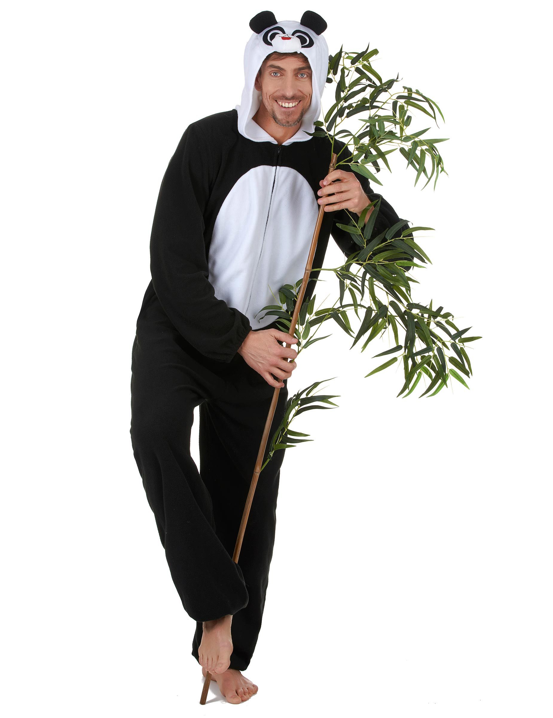Kostüm Panda-Herrenkostüm schwarz-weiss