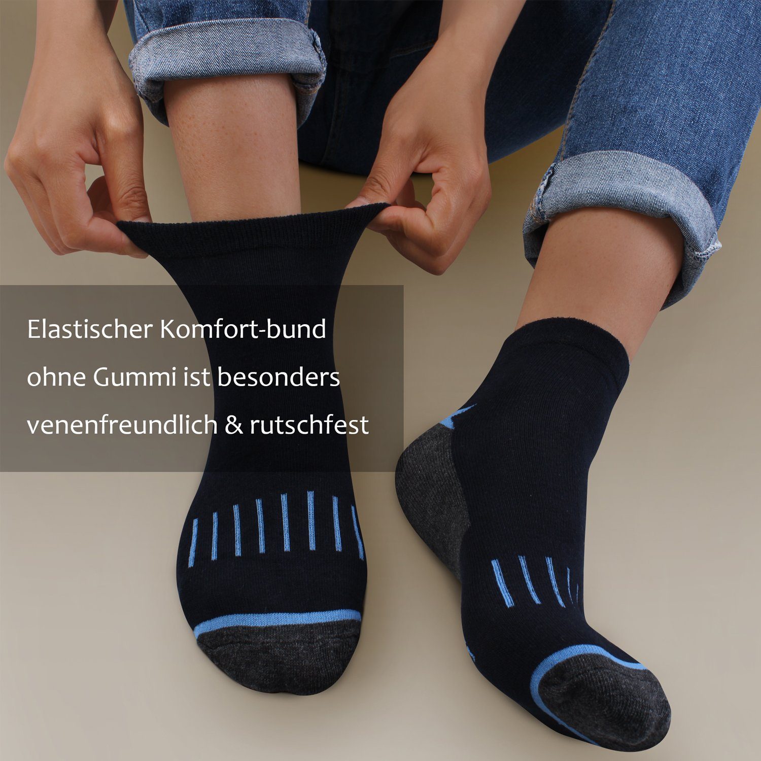 L&K Sneakersocken 92254-92241 (12er-Pack) Füßlinge Herren aus Baumwolle mit verschiedenen Motiven – Bild 4 von 5
